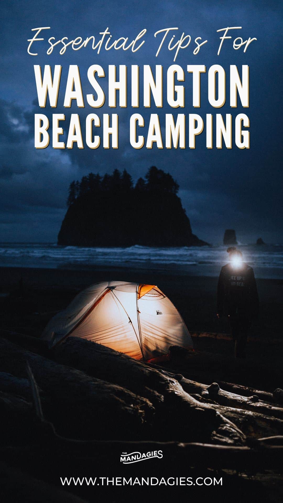 Ready to go camping on the beach but don't know where to start? We're sharing all our favorite tips for beach camping in Washington, including what to pack. permits to get, and what locations are the best! Save this post for your next adventure with beach camping in the Pacific Northwest! #beach #camping #beachcamping #backpacking #washington #PNW #pacificnorthwest #Oregon #britishcolumbia #PacificNW #travel #photography #traveltips #themandagies