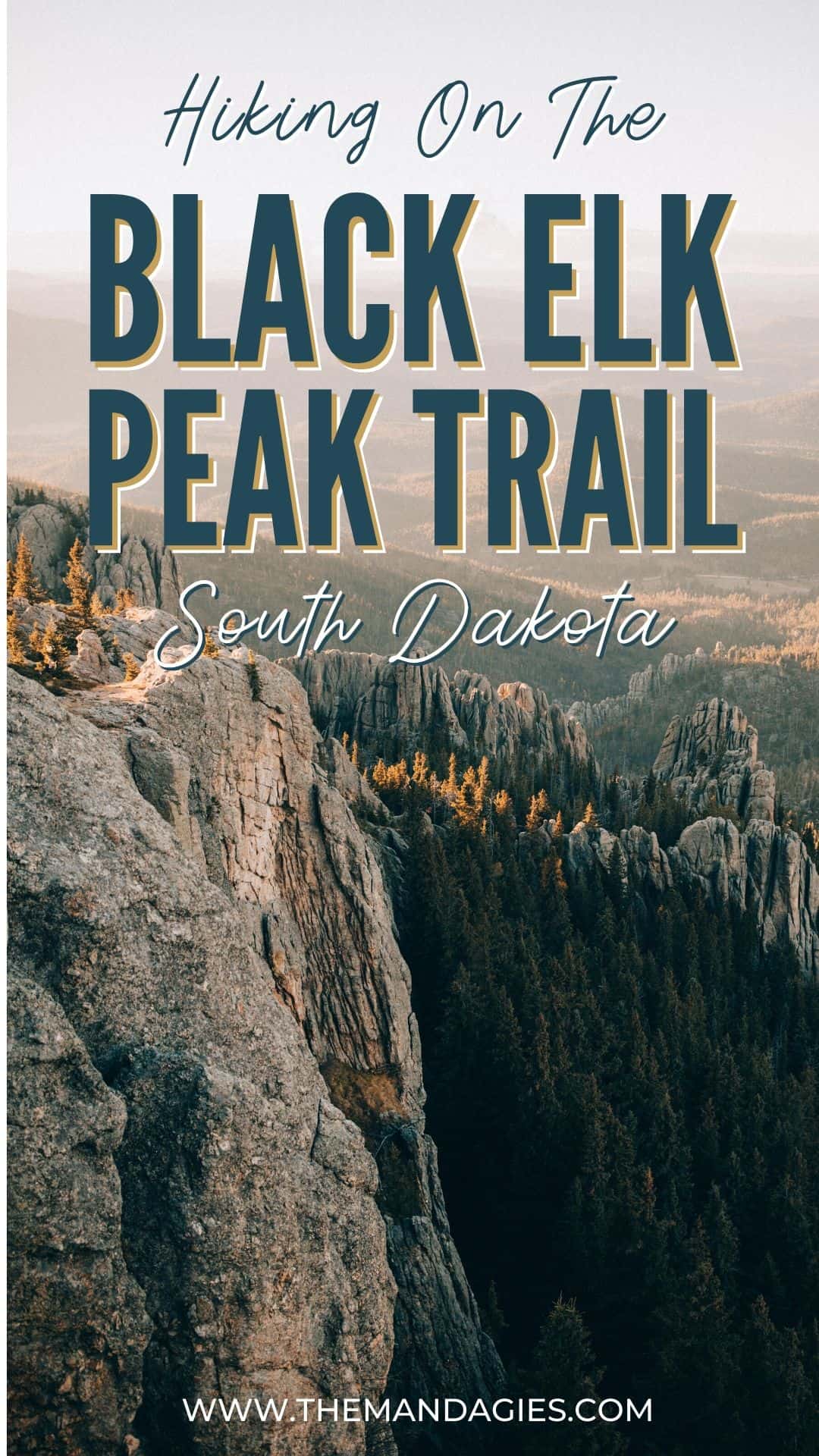 Hiking Black Elk Peak Trail is South Dakota is one of the coolest things you can do in the state! This historic hike is full of amazing sights, fire towers, Lakota tribe prayer flags, and surrounded by so much beauty. Save this post for your next cross country road trip and don't forget to stop by Custer State Park! #southdakota #blackelkpeak #mountrushmore #custerstatepark #hiking #nature #travel #photography #sunset