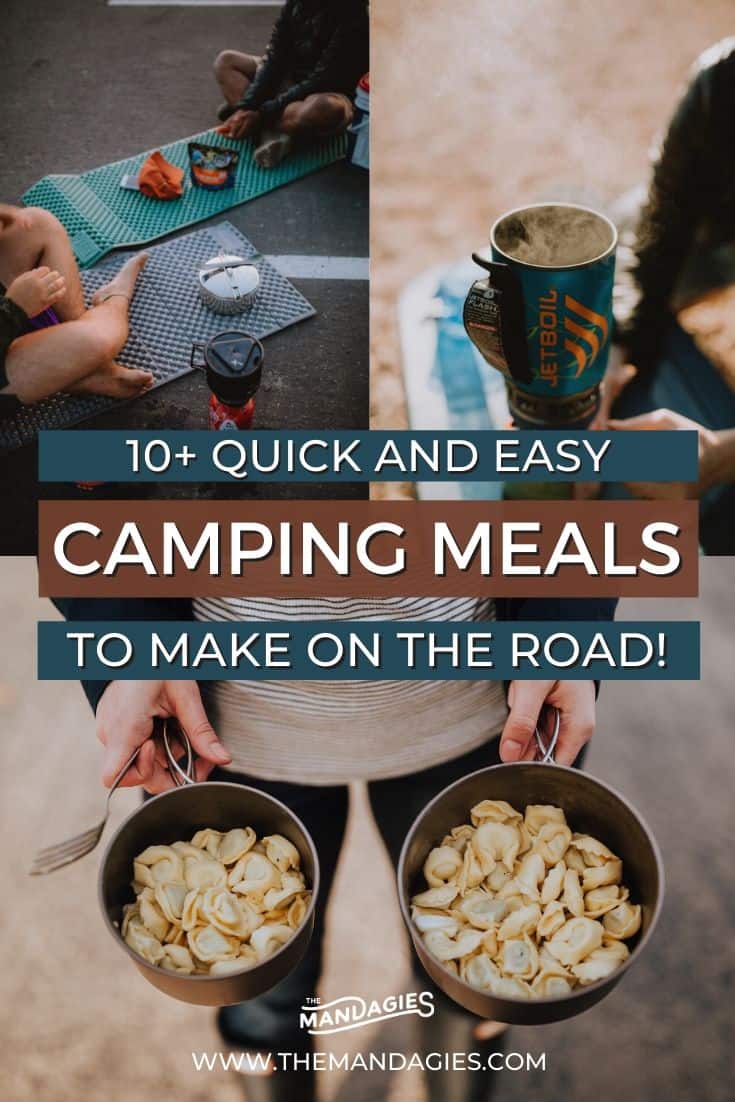 Looking for quick and easy car camping meals to make on the road? We're sharing all the best cooking tools, car camping meals, and tips on how to save money eating out while traveling! Save this post for your next adventurous road trip! #roadtrip #carcamping #campingmeals #campingrecipes #camping #easymeals #quickmeals #campfirerecipes