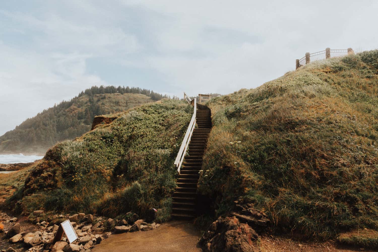 Stairs Down To Cape Perpetua Scenic Area - TheMandagies.com