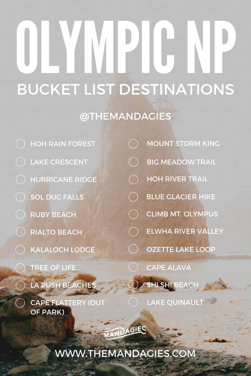 Oceans, rainforest, hot springs, hikes, and more! Because we love Olympic National Park inspiration, we wanted to create a bucket list that lets you see everything! Read on to explore our ultimate Olympic Peninsula road trip itinerary, to give you inspiration on your Washington adventure. #olympicpeninsula #roadtrip #PNW #washington #weekend #pacificnorthwest #coast #rainforest #hike #kayak #camping #bucketlist