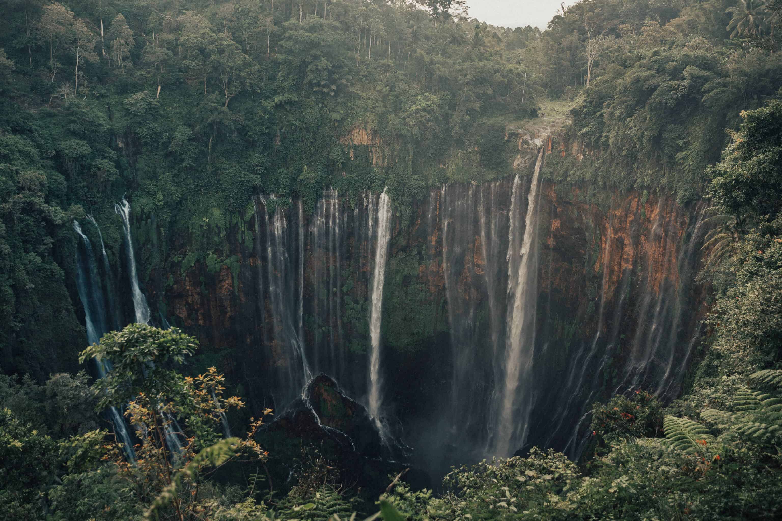 Panoramic View of Tumpak Sewu from above