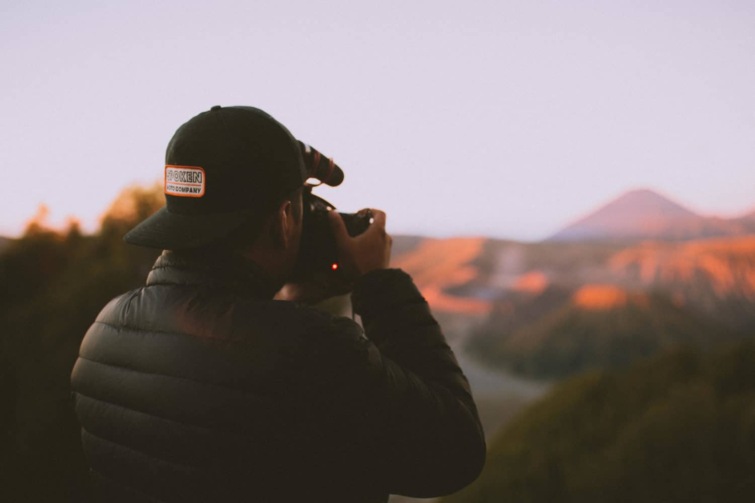 Berty Mandagie taking pictures at Mount Bromo