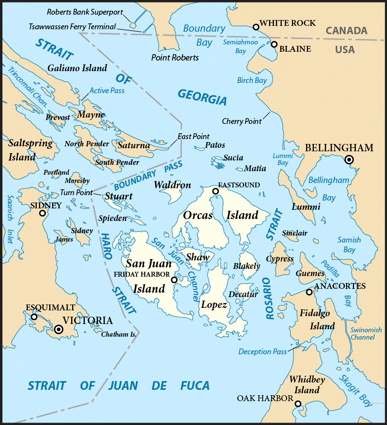 San Juan Islands, Washington Map