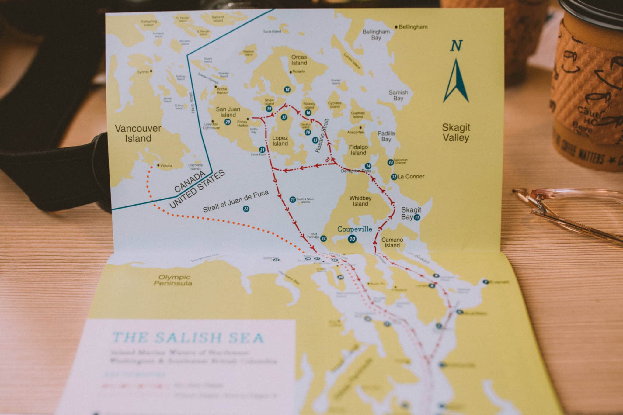 Map Route of the San Juan Islands