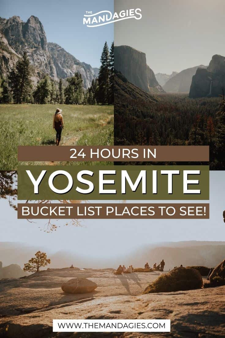Do you only have 24 hours in Yosemite National Park? We're sharing the perfect itinerary for you, complete with Yosemite hiking options, best photography spots, and sunrise and sunset locations too! Save this pin for your next California adventure! #yosemite #nationalpark #california #yosemitenationalpark #hiking #taftpoint #glacierpeak