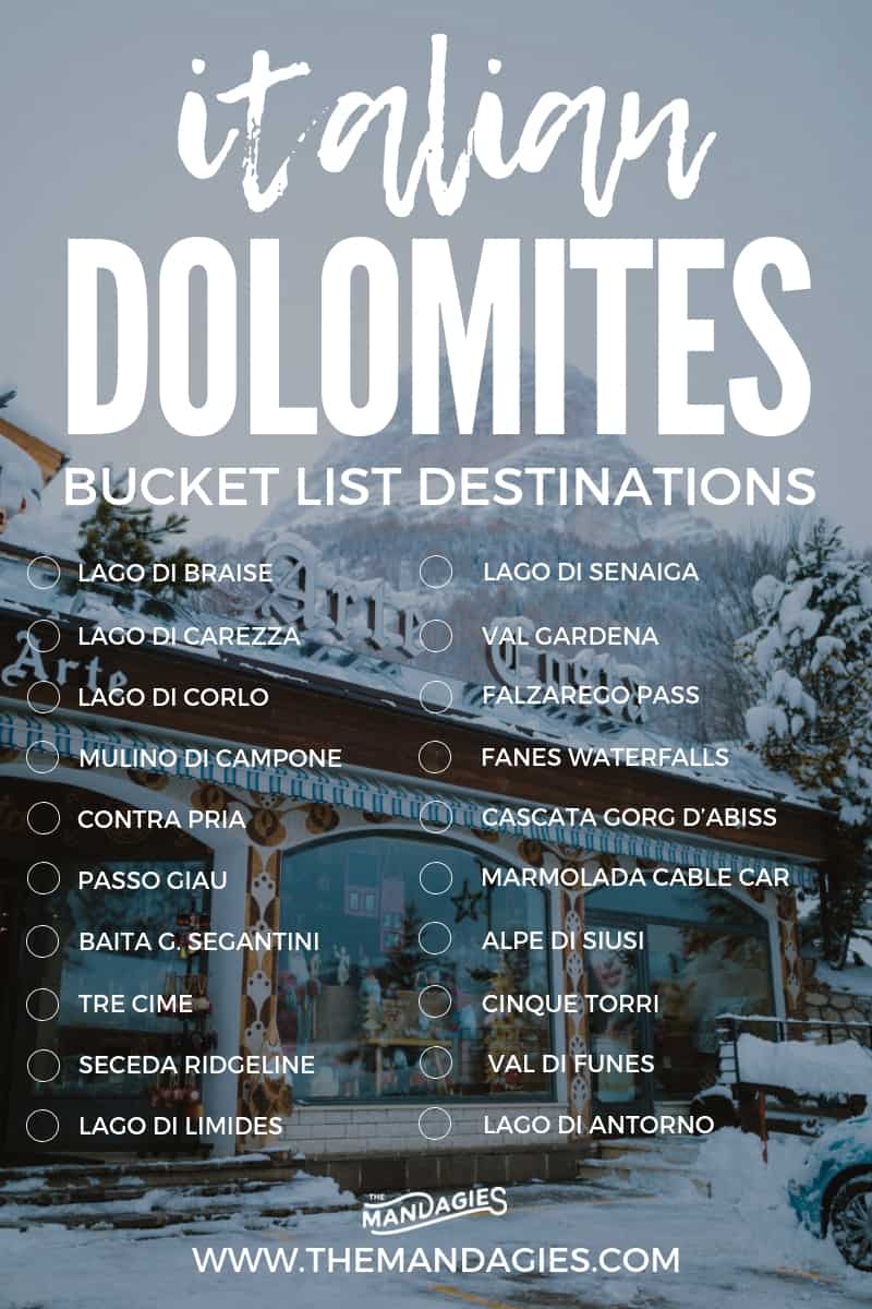 Plan the ultimate trip to the Dolomites in Italy! This Northern Italian mountain range is famous for iconic locations like Lago DI Braise, Tre Cime, and Seneca Ridge. If you are planning a trip to Italy, save this post and don't forget to make an Italian road trip up to The Dolomites, Italy! #italy #dolomites #lagodibraise #trecime #hotels #UNESCO #mountains #hiking #lakes #photography #europe