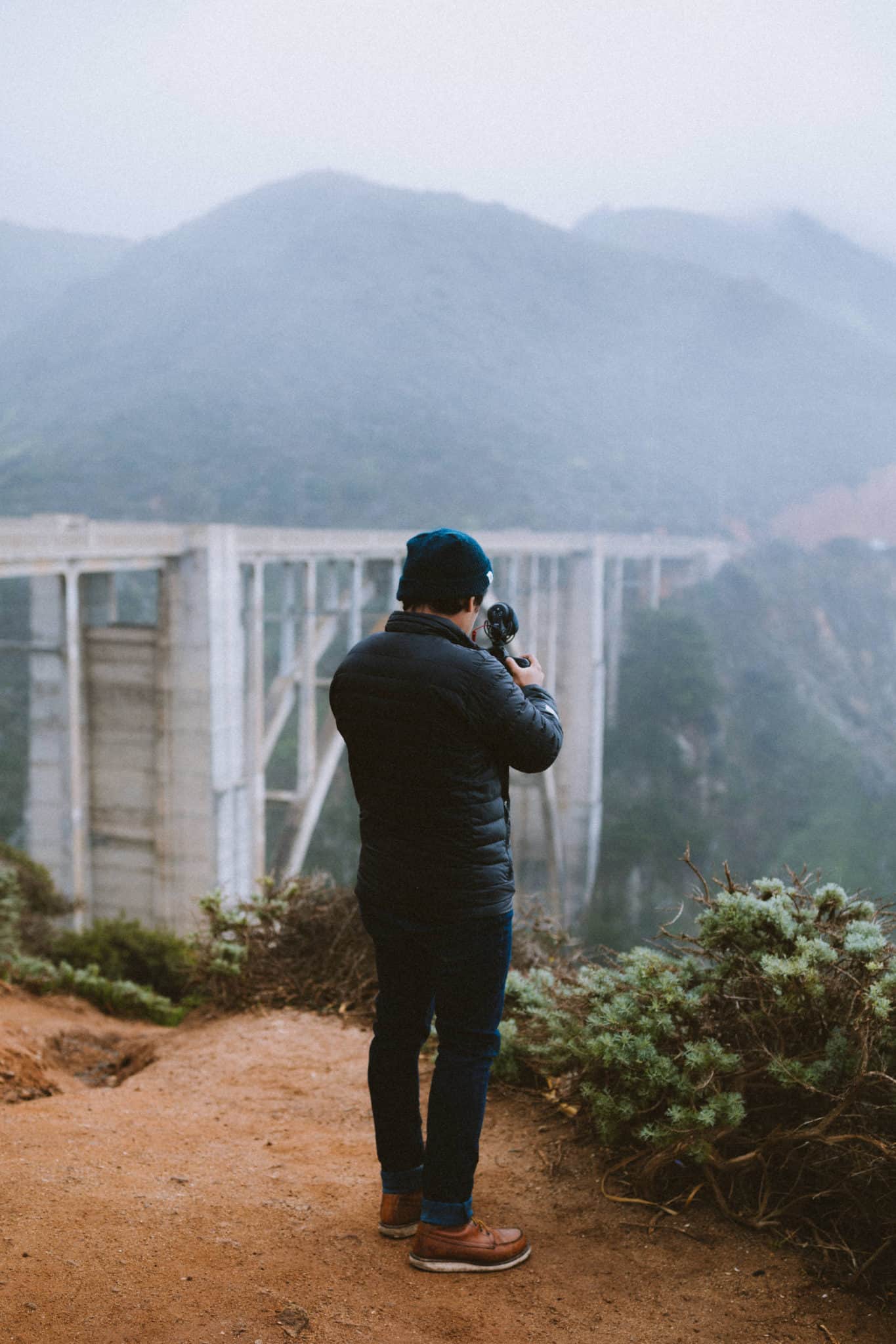 Berty standing near Bixby Creek Bridge Big Sur California