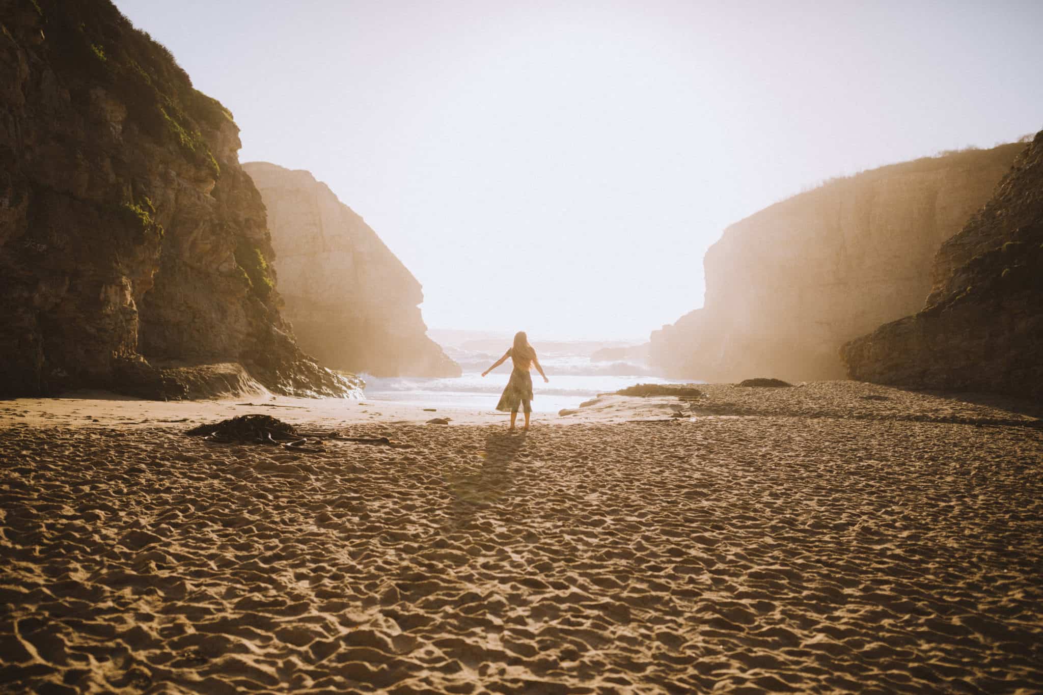 Emily on Shark Fin Cove Beach California