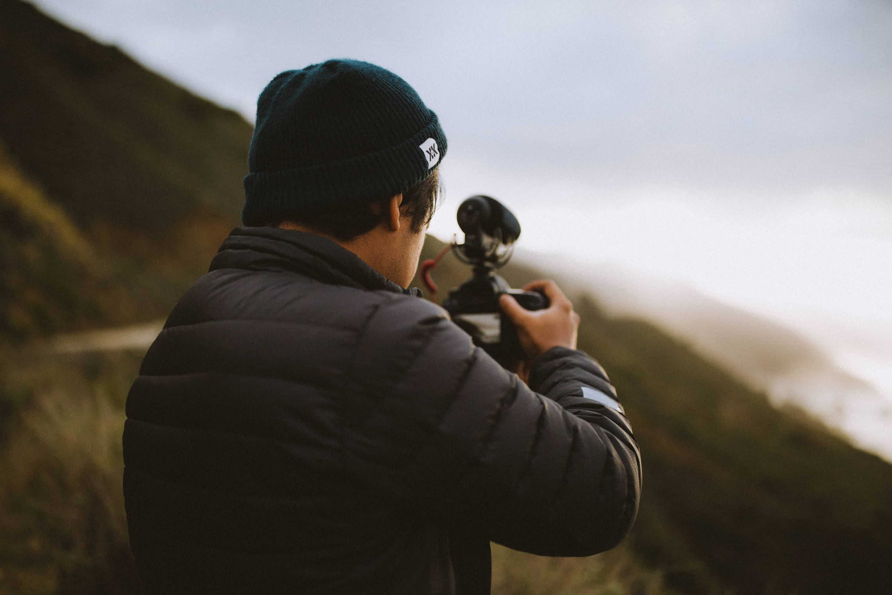 Berty Mandagie taking a video of Big Sur California Coast