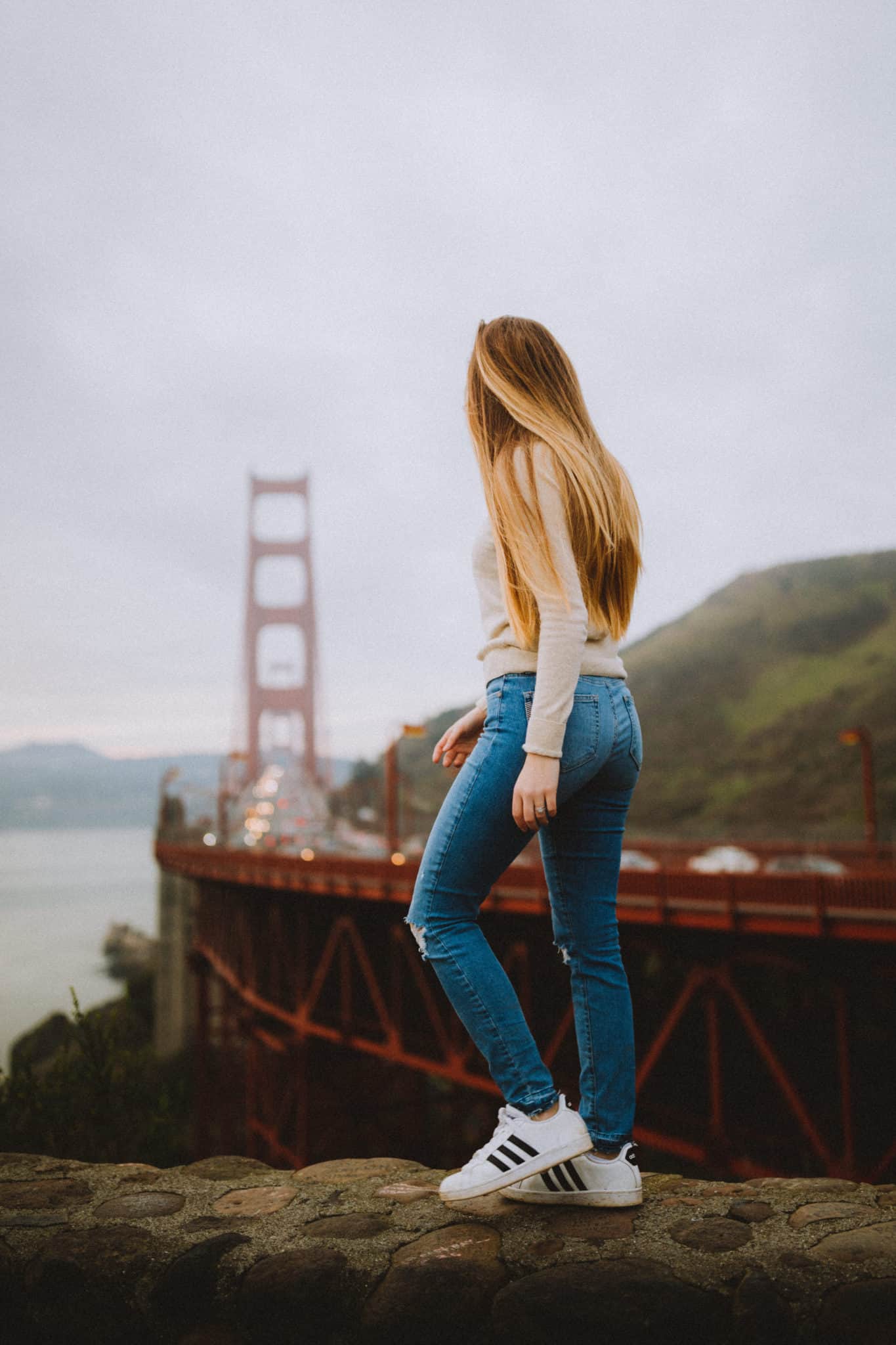 Emily at Golden Gate Bridge - Packing List For San Francisco Post