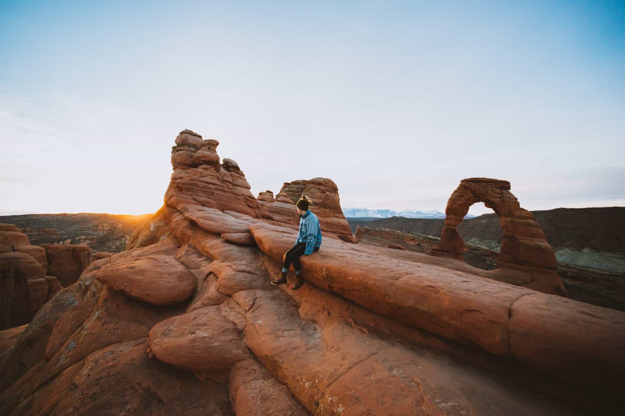 Delicate Arch Hike during sunrise