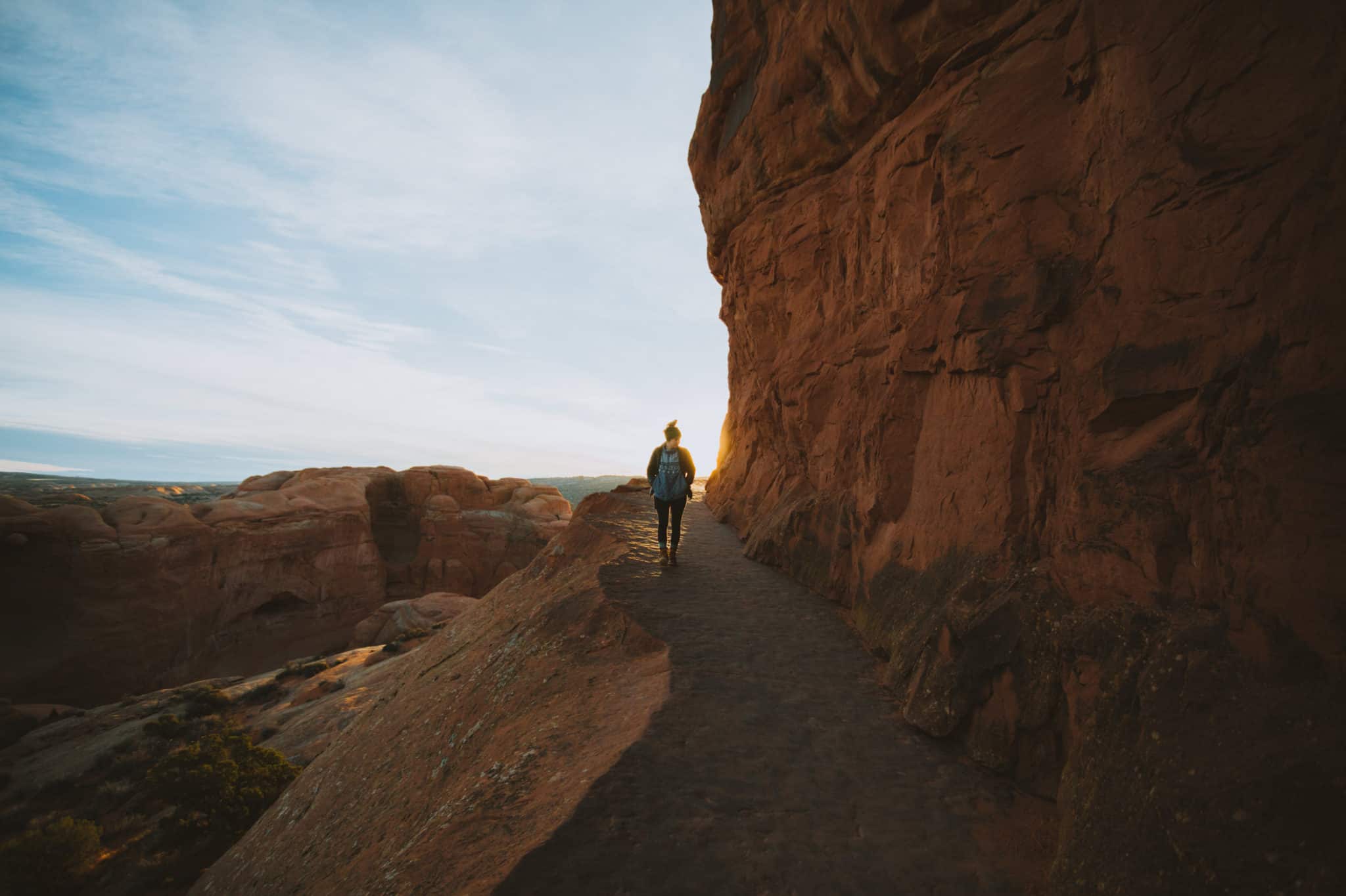 Delicate Arch Hike during sunrise