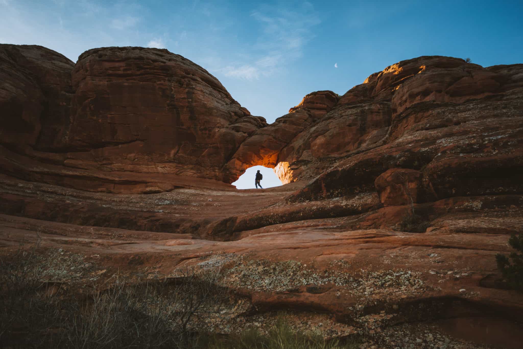 Delicate Arch Hike during sunrise