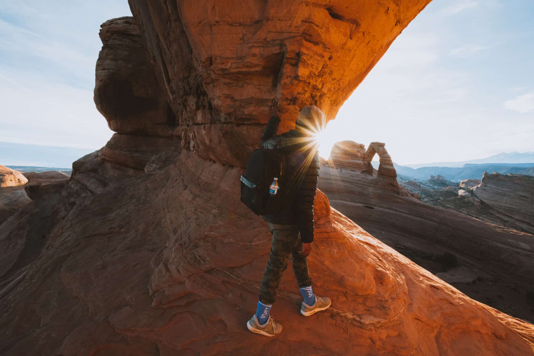 Delicate Arch Hike during sunrise