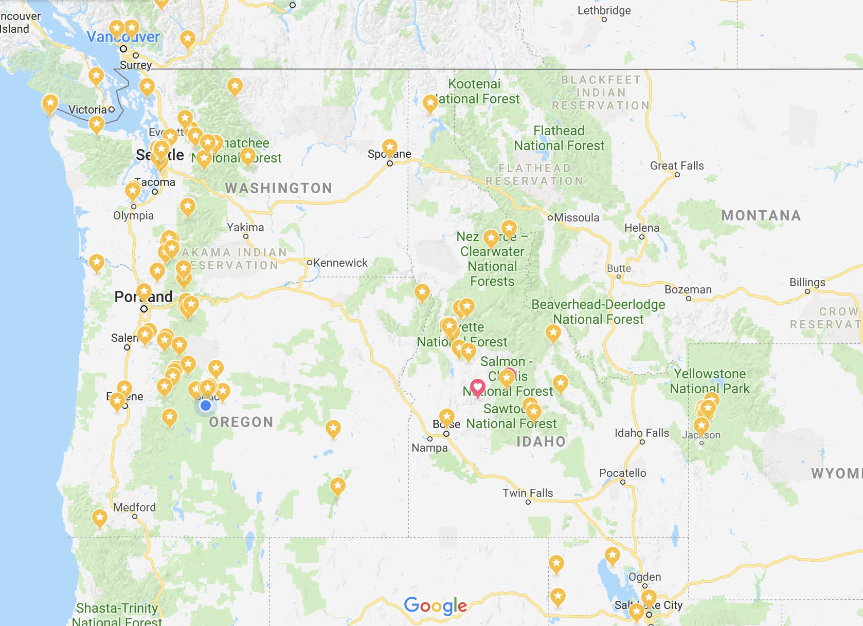 Road Trip Planner Tools - Google Maps