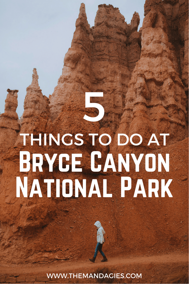 Bright orange hoodoos, towering spires, and gorgeous valleys cover this area of southern Utah. In this post, we're sharing what we did at Bryce Canyon National Park and how you can plan an adventurous trip out here! #brycecanyon #utah #might5 #mightyfive #southernutah #brycecanyonnationalpark #winter #spring #nationalpark #USA #roadtrip