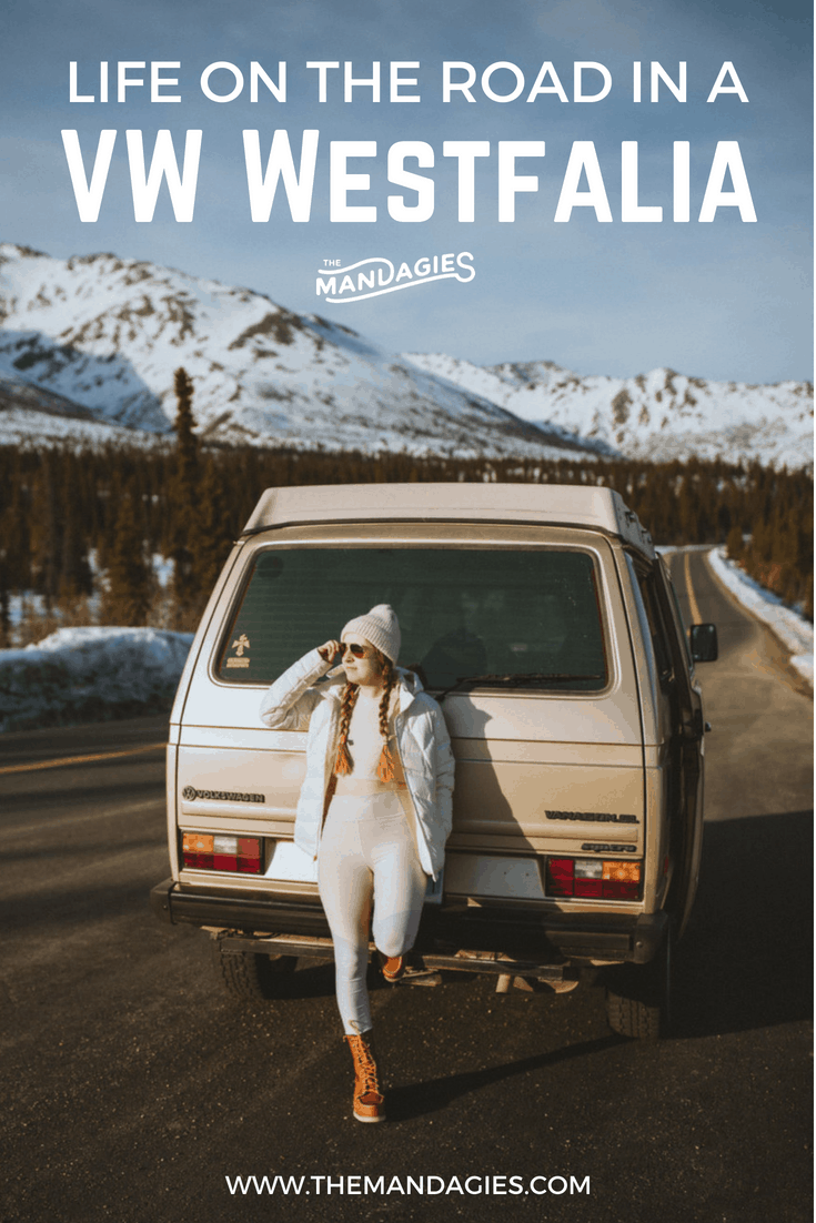 Curious what it's like to take an epic trip around Alaska in a vintage van? It's the perfect all-in-one vessel for sleeping, cooking, camping, and a base for all your outdoor adventures. Read more about our experience driving a VW Westfalia through the Last Frontier! #alaska #lastfrontier #themandagies #westfalia #VW #gowesty #vanlife #anchorage #seward #roadtrip #travel