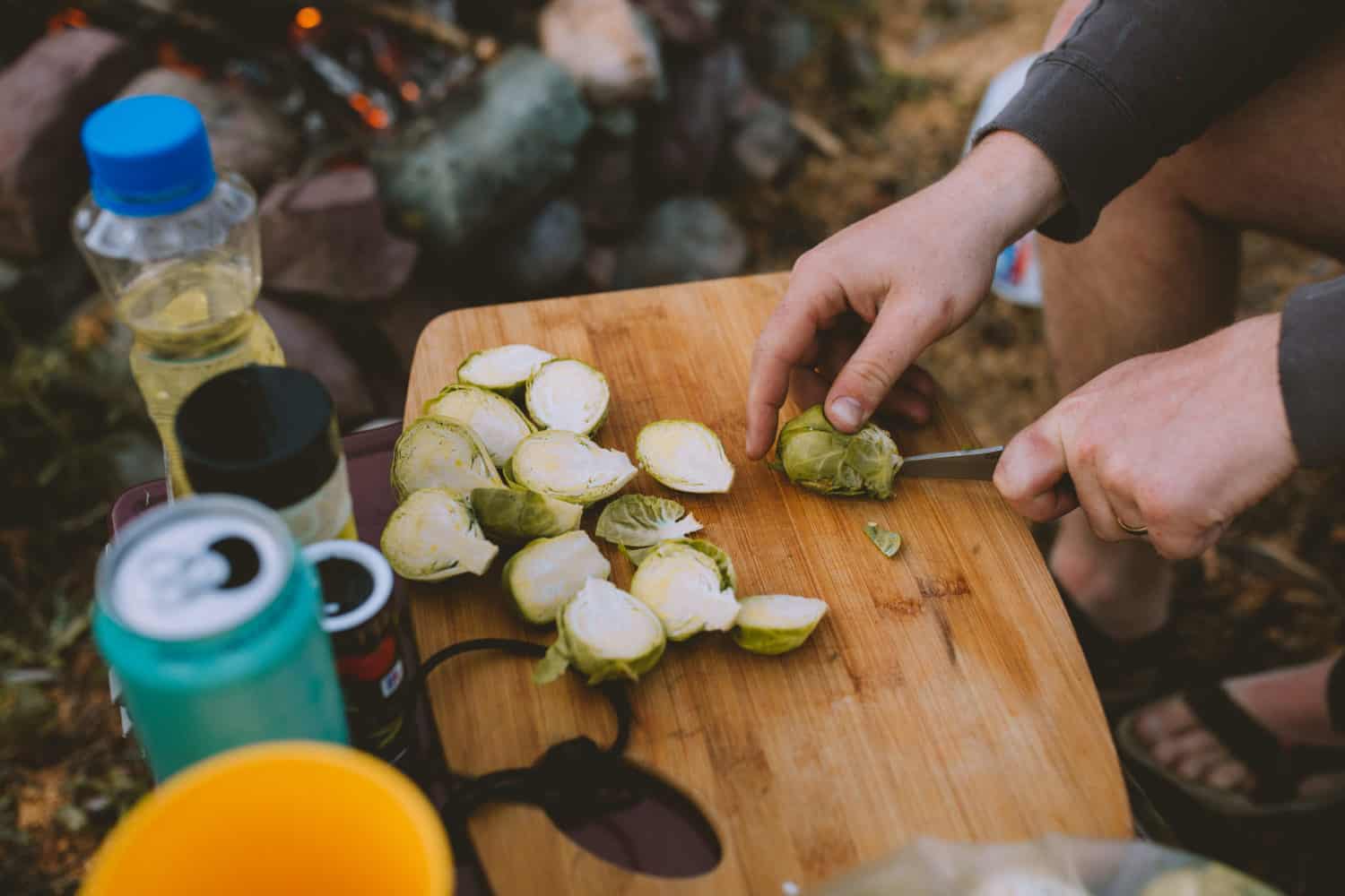 Cooking camping meals