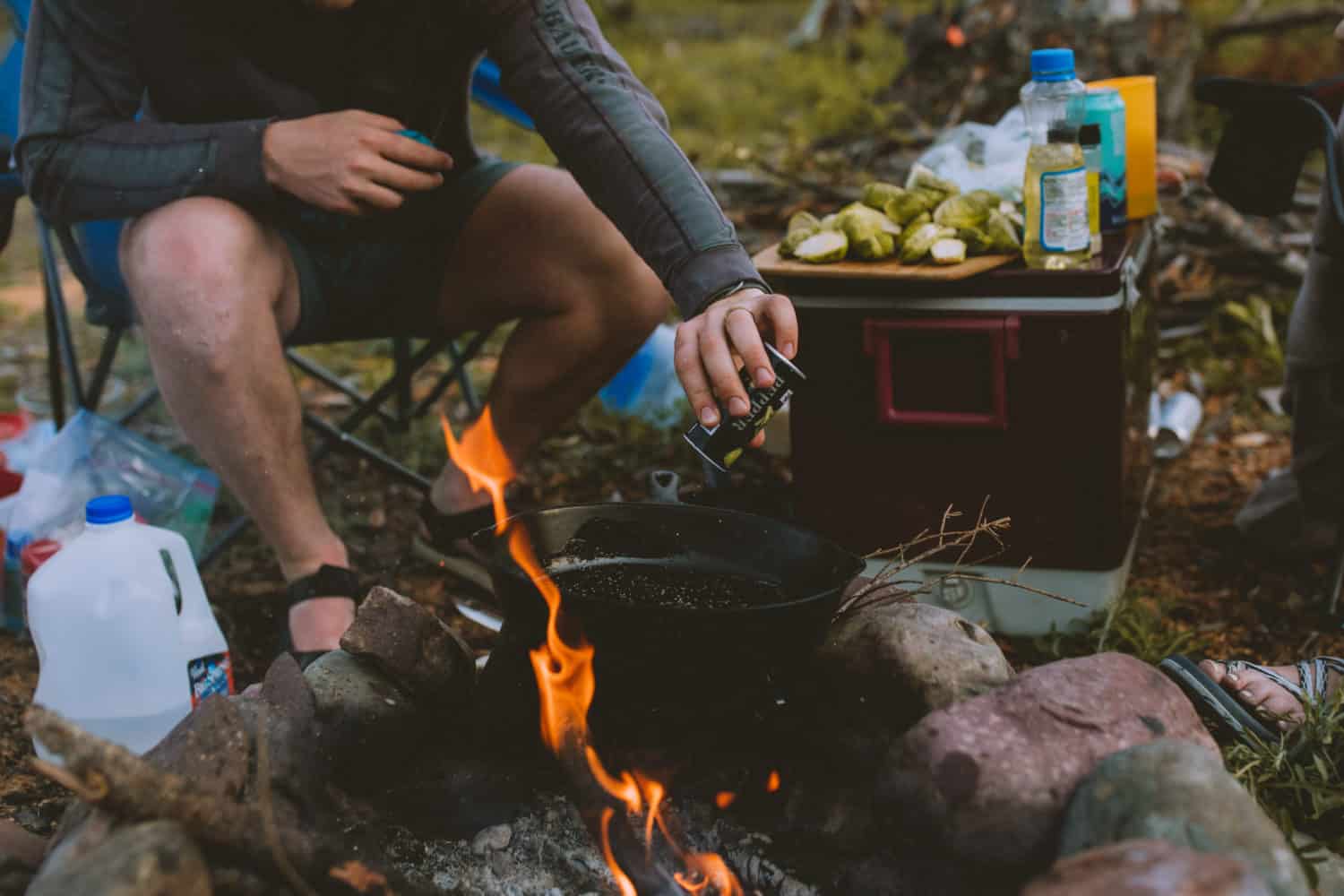 Cooking meals over the fire