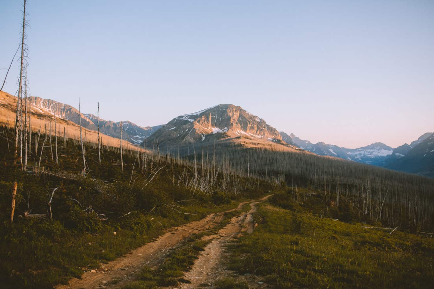 Rocky road on national forest in Montana