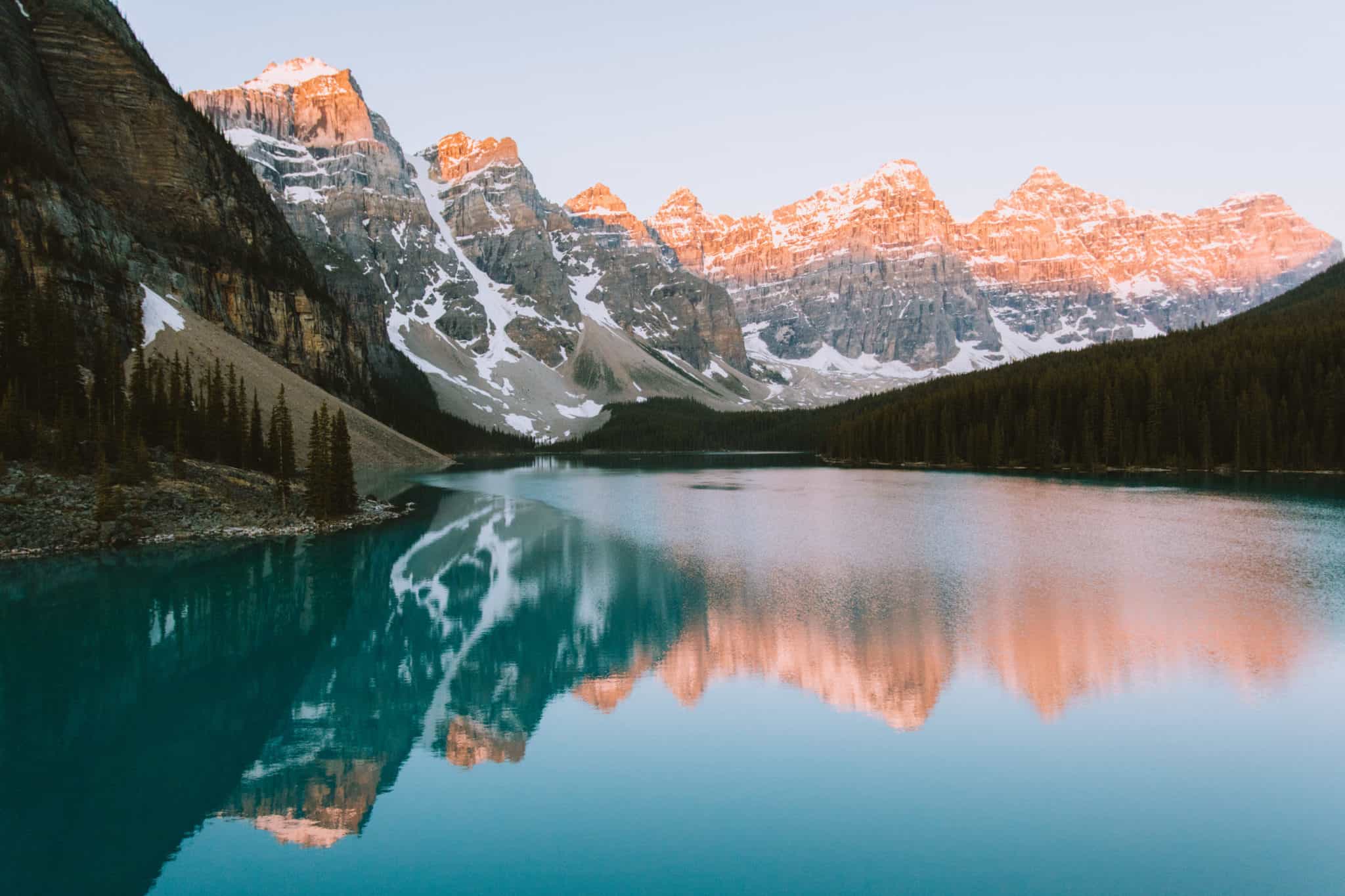 Moraine Lake during sunrise - Top Photo Spots In Banff National Park