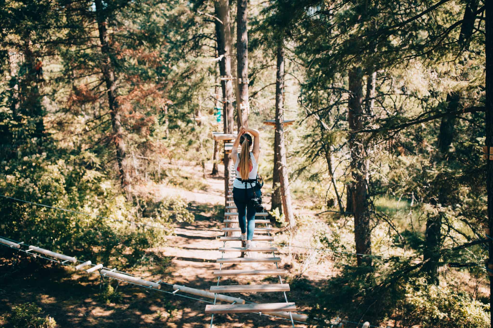 Emily Mandagie at Tree To Tree Idaho, Farragut State Park