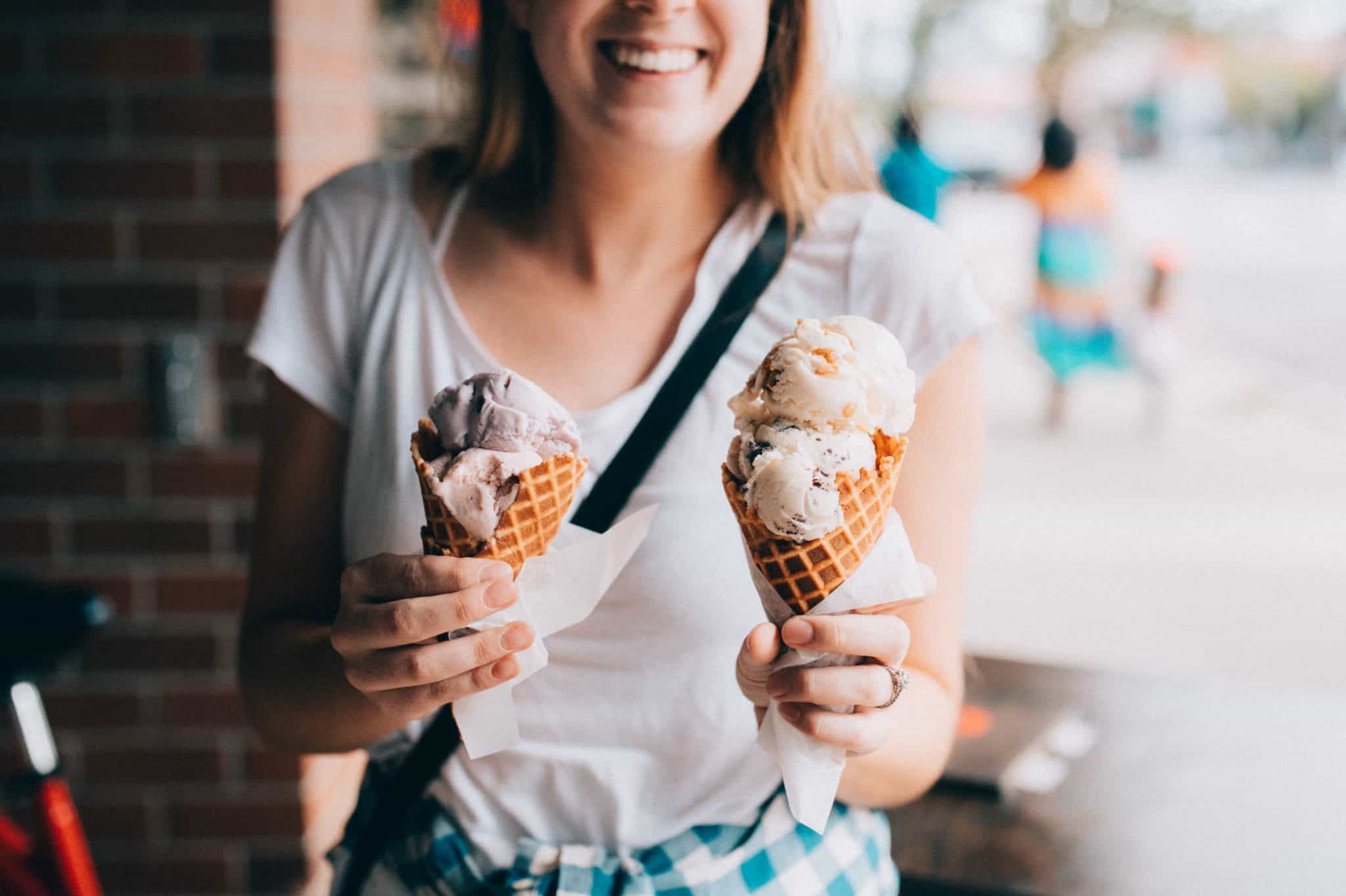 Emily Mandagie at Panhandle Cone and Coffee, Sandpoint Idaho - Ice Cream