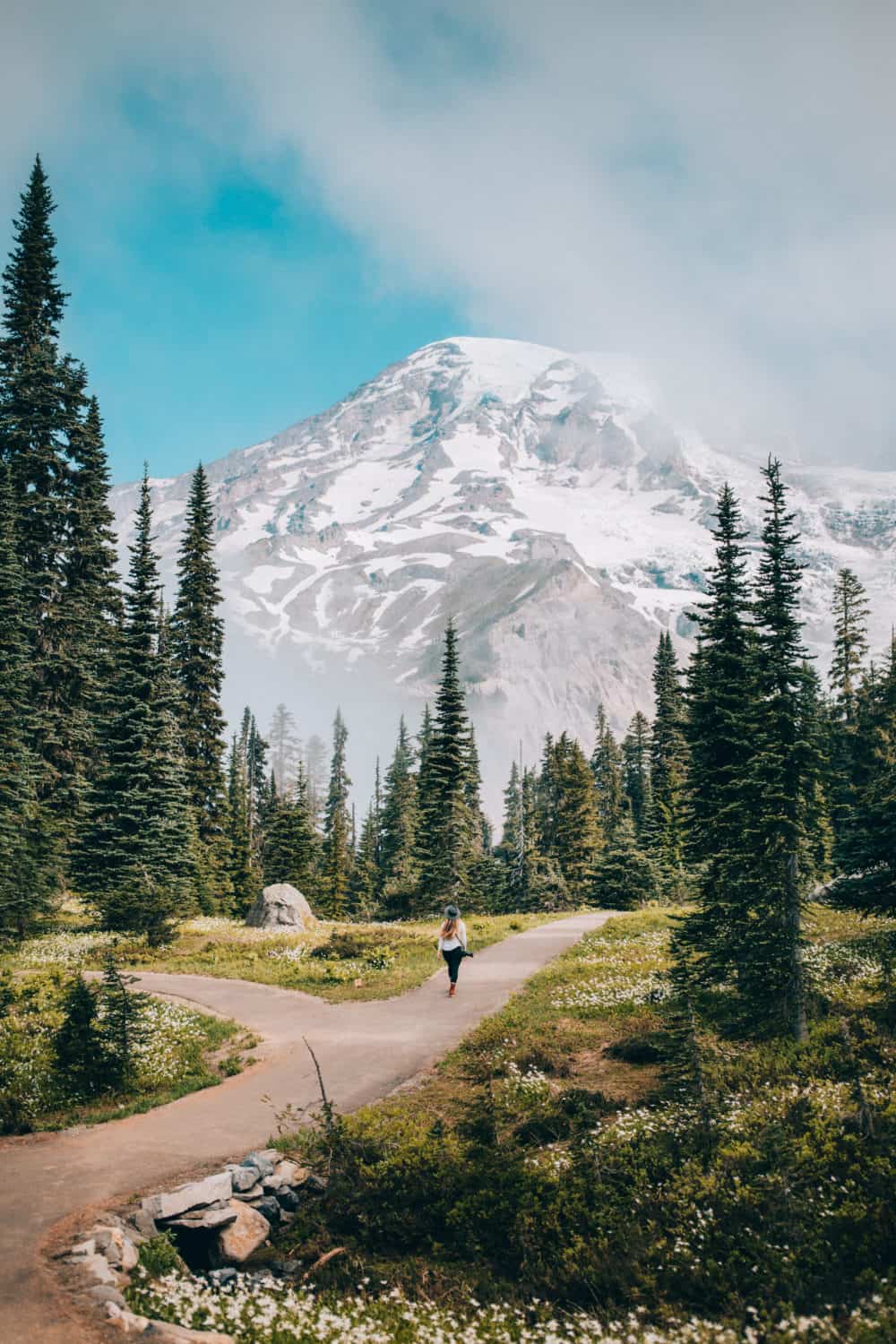 Emily Mandagie hiking at Mount Rainier National Park - Best Weekend Getaways From Seattle - TheMandagies.com