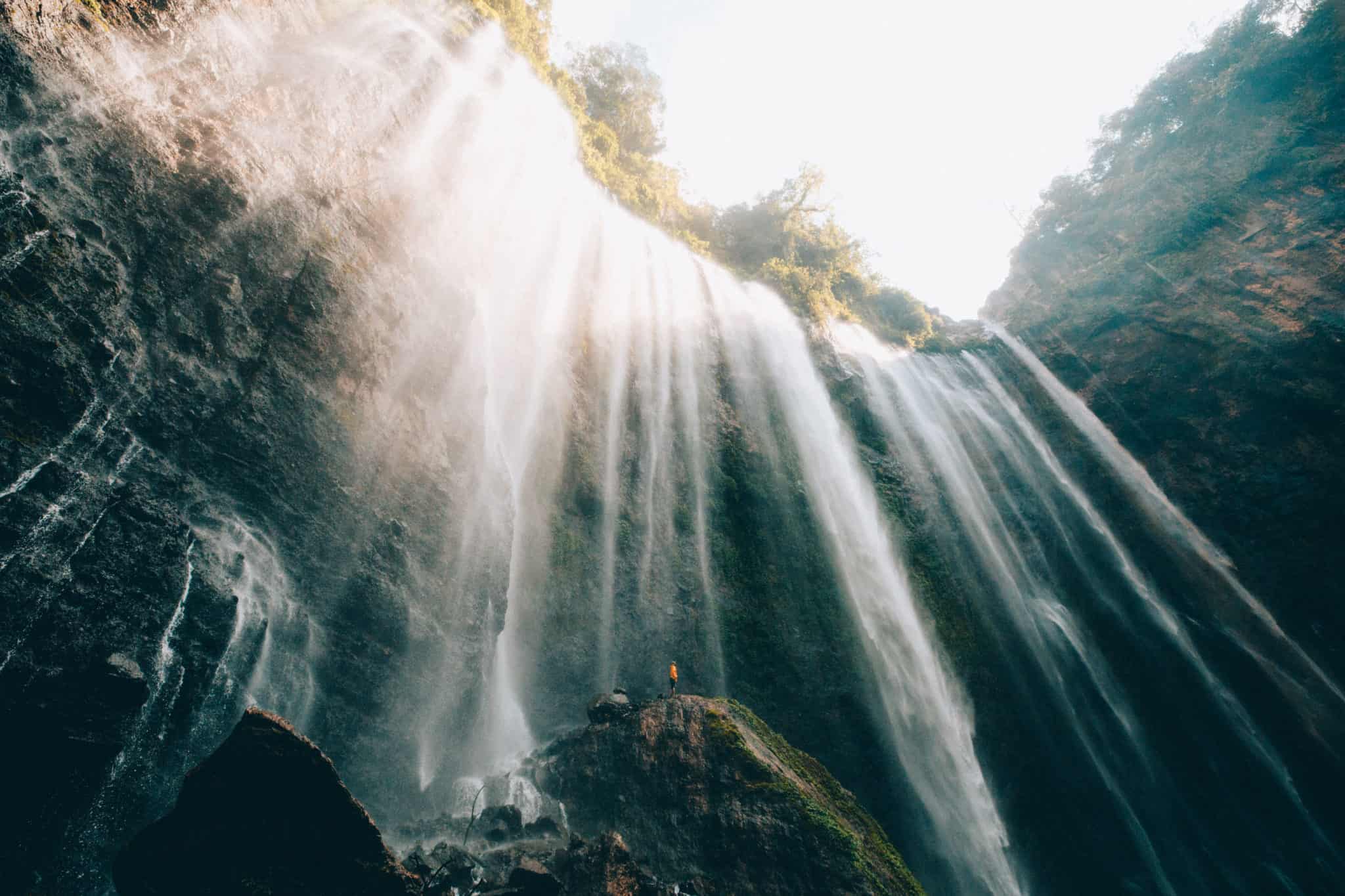 Picture right below Tumpak Sewu Waterfall, East Java, Indonesia