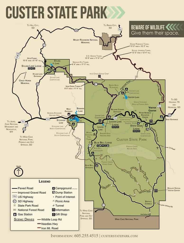 MAP CREDIT: State of South Dakota - Game, Fish, and Parks Organization (https://gfp.sd.gov/parks/detail/custer-state-park/)