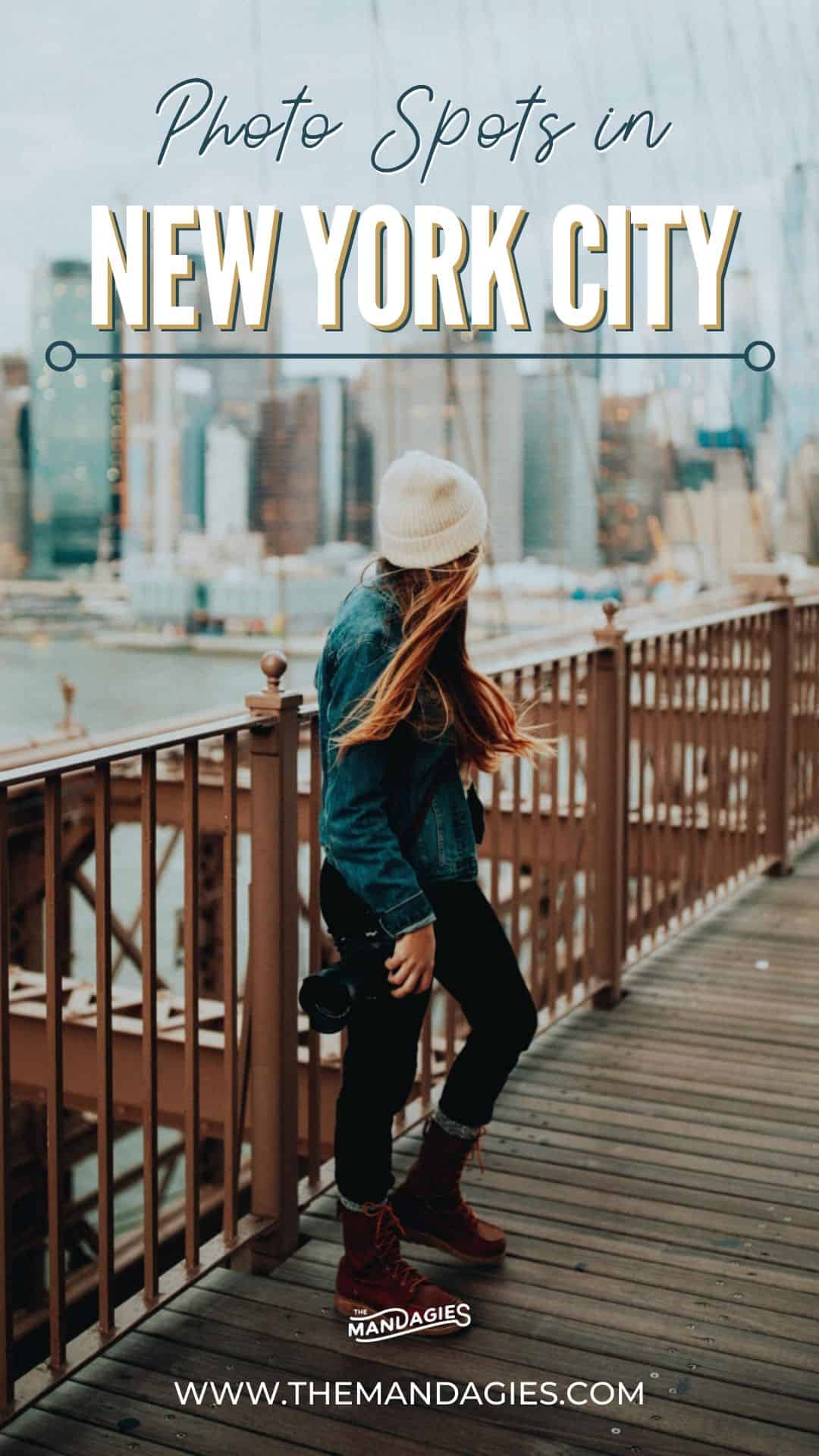 Planning a trip to NYC and ready to take some photos? We're sharing the best Instagram spots in NYC, including iconic buildings like The Flatiron Building, Brooklyn Bridge, Empire State Building, and Grand Central Station! Save this post for the best bucket list photography spots in NYC to plan your best trip yet! #instagram #NYC #newyorkcity #photography #NewYorkNewYork #Newyork #city #travel #photo #brooklynbridge #grandcentralstation