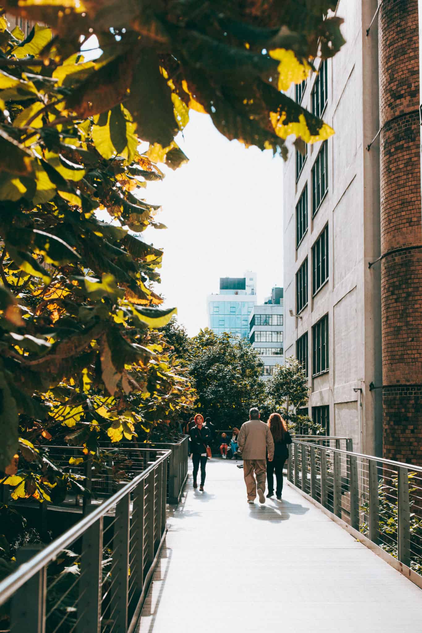 Couple walking on the High Line Park, NYC