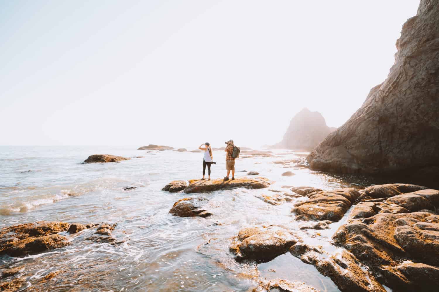 Emily Mandagie and Michael Hollender on the Hole In The Wall Hike, Rialto Beach