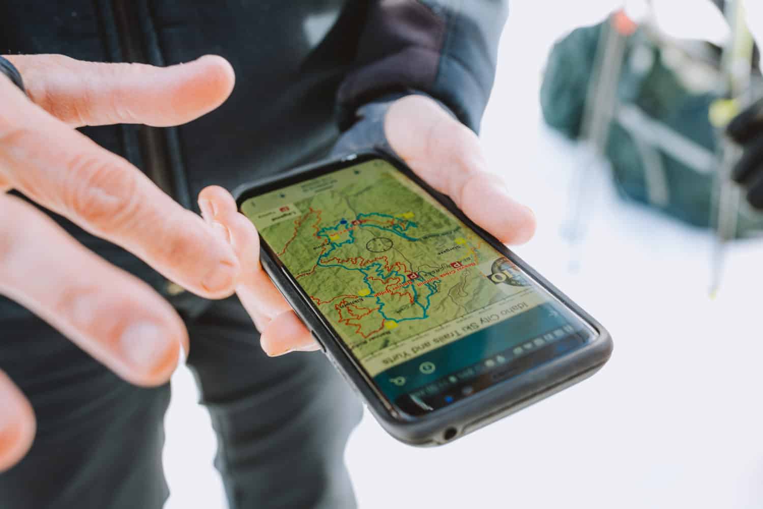 The Avenza App for topo maps and snowshoe trails