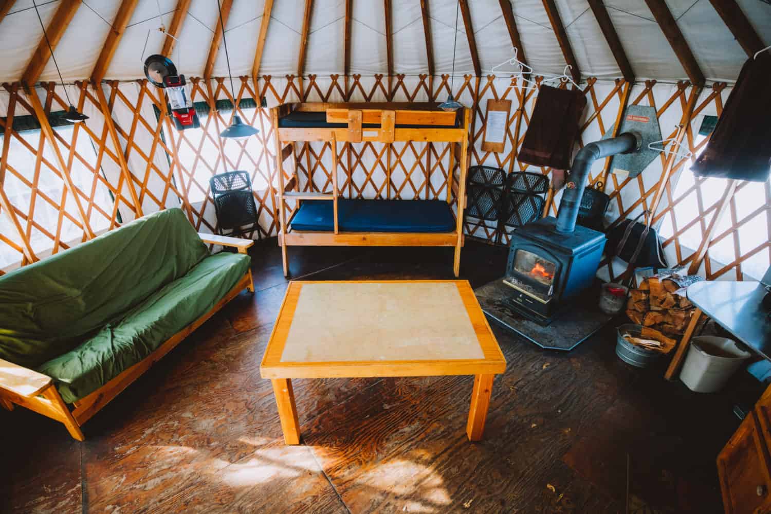 Interior of Skyline Yurt, Idaho City