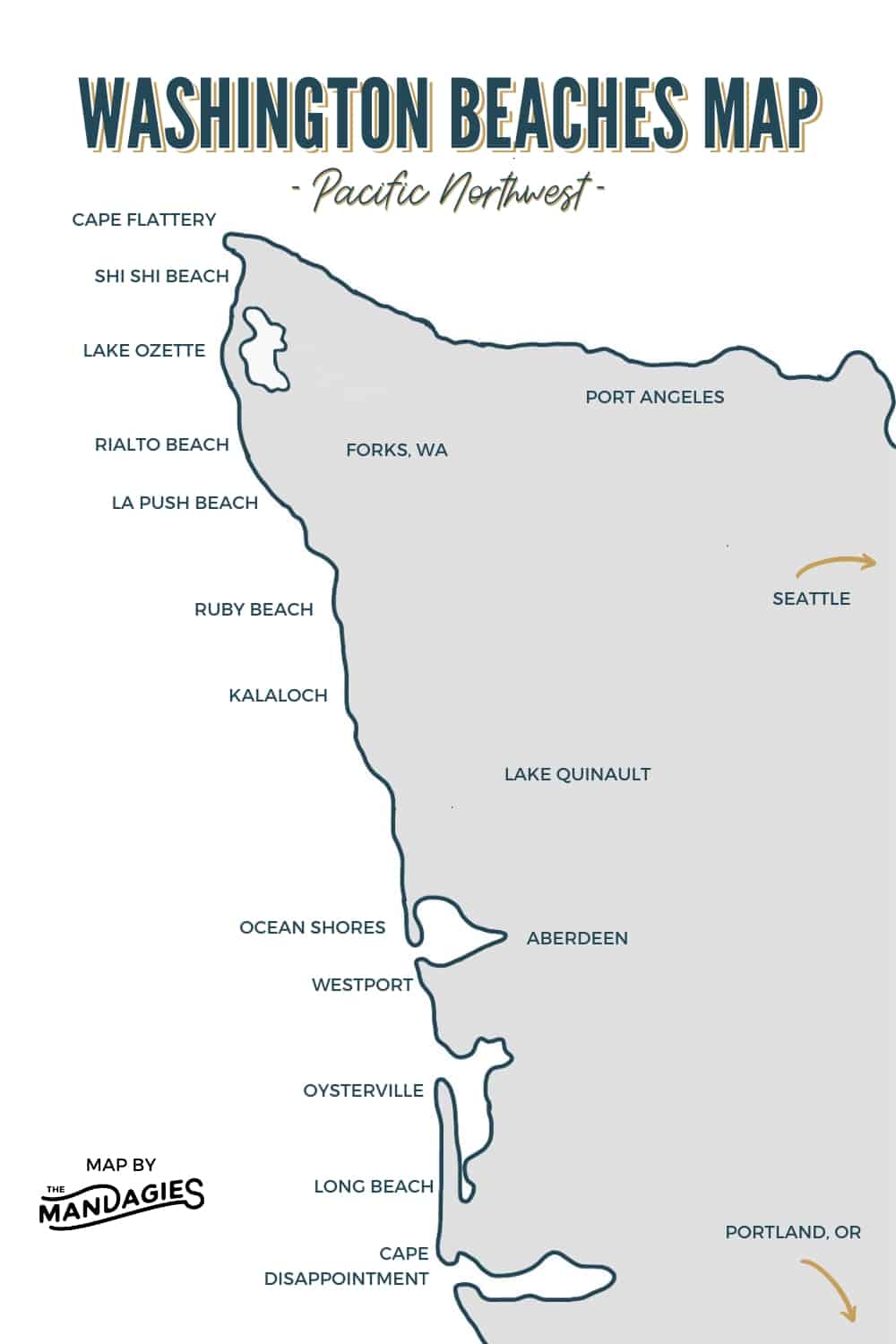 Map of Beaches in Washington State