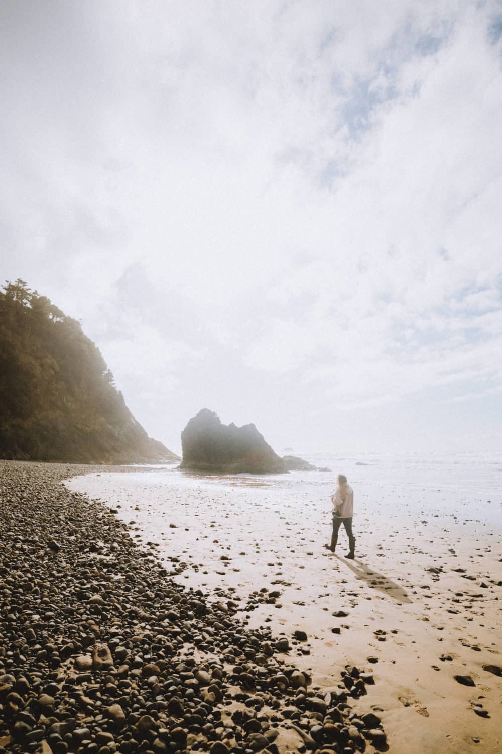 Walking on Hug Point Beach, Oregon Coast - TheMandagies.com