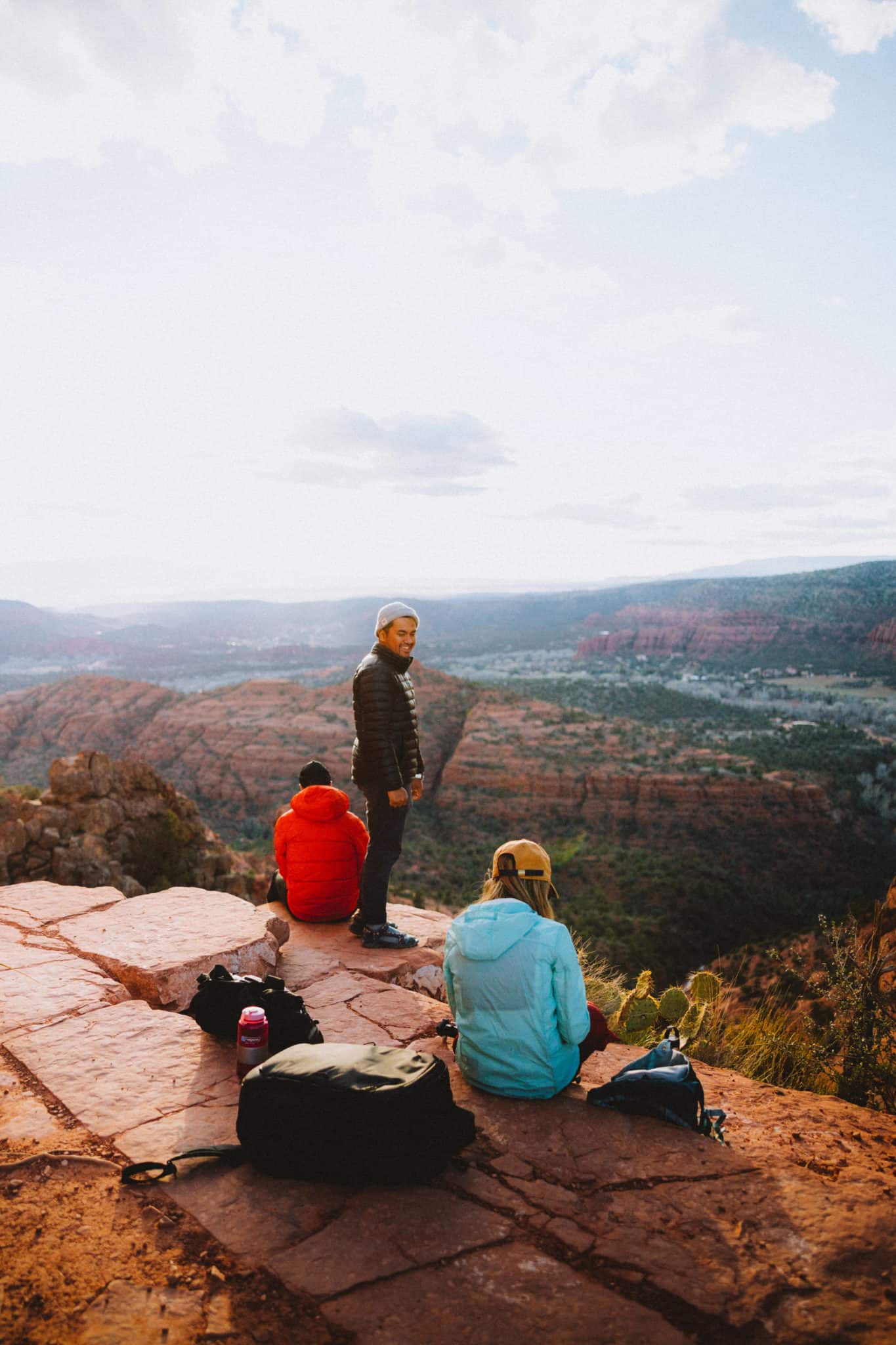 Friends waiting for sunset at Cathedral Rock - TheMandagies.com