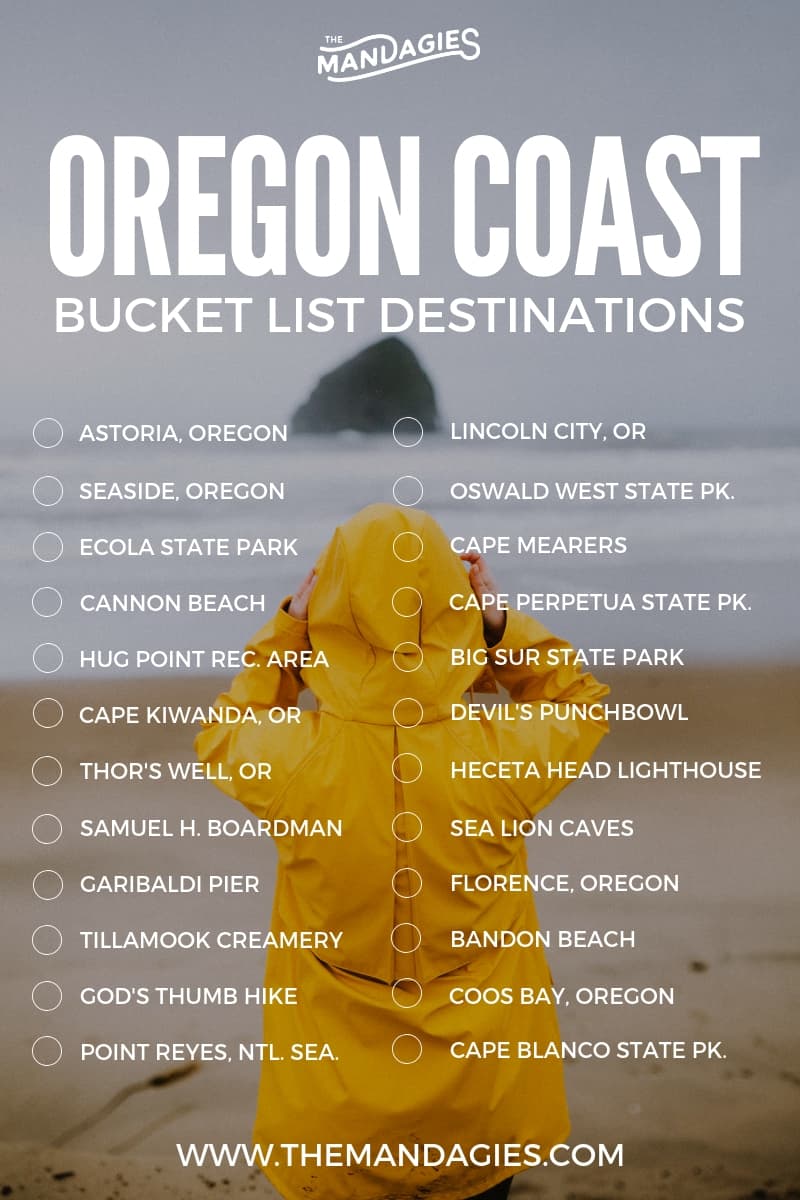 Oregon Coast Mileage Chart