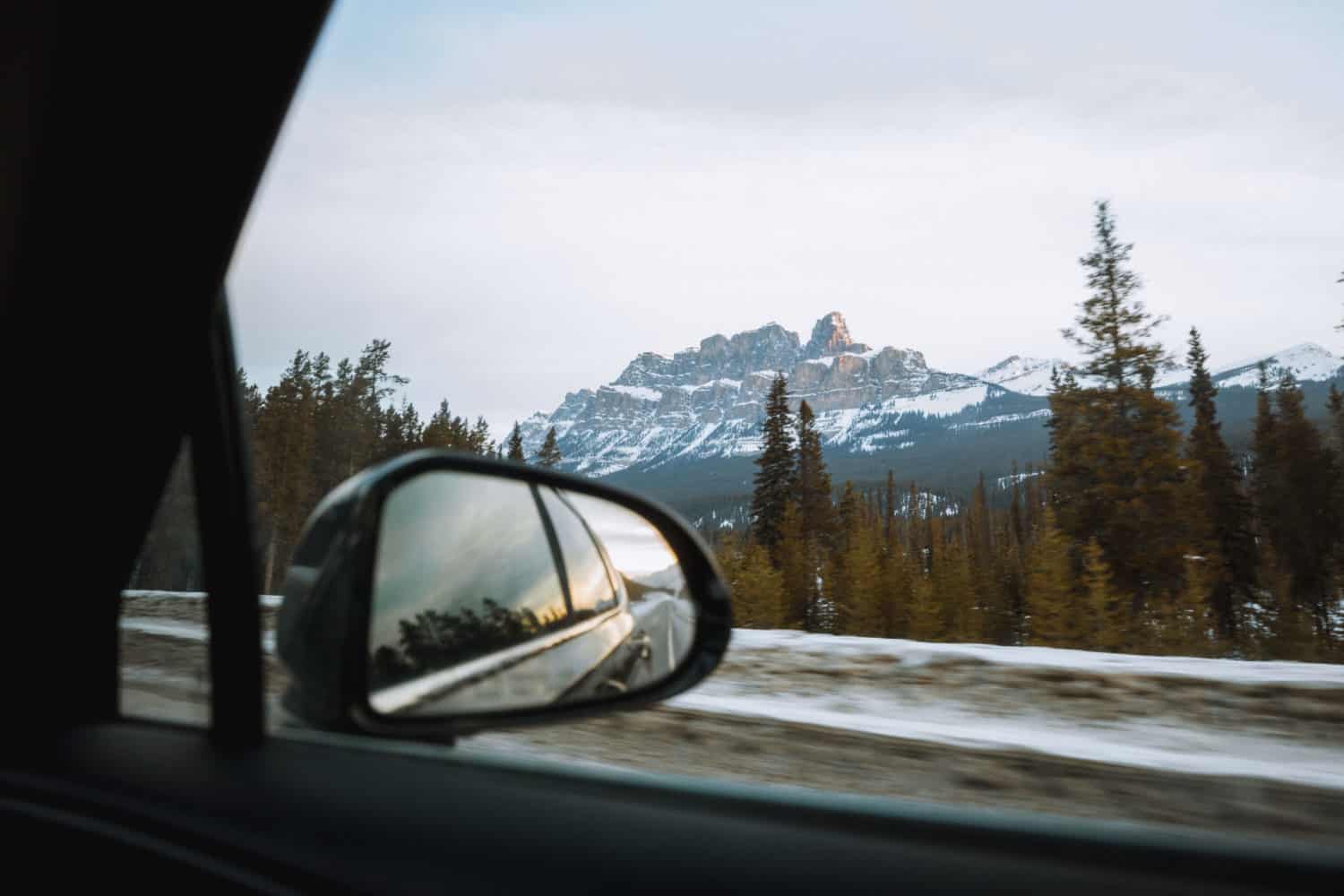 Driving in Banff in winter - TheMandagies.com
