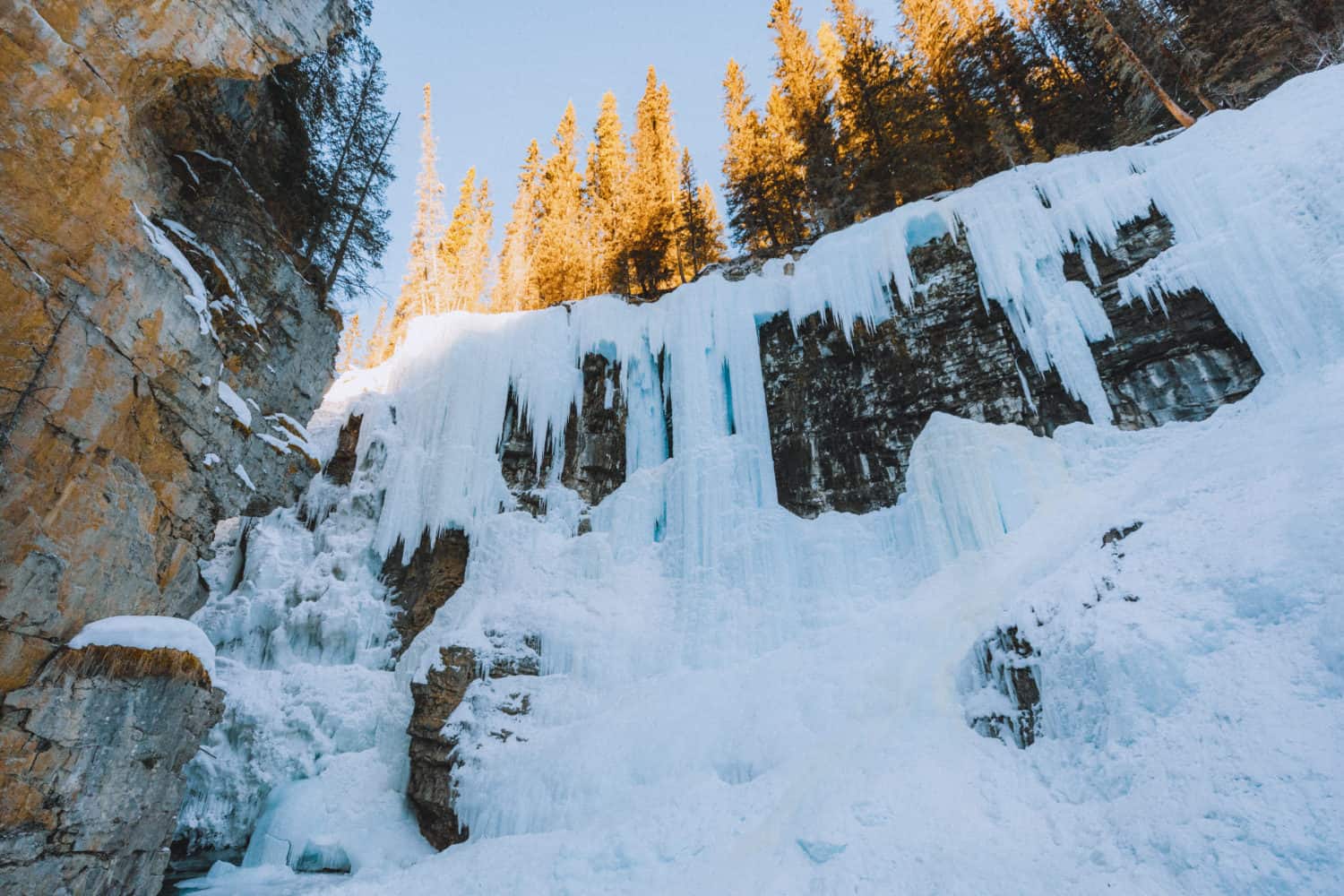 Johnston Canyon Ice Climbing Location