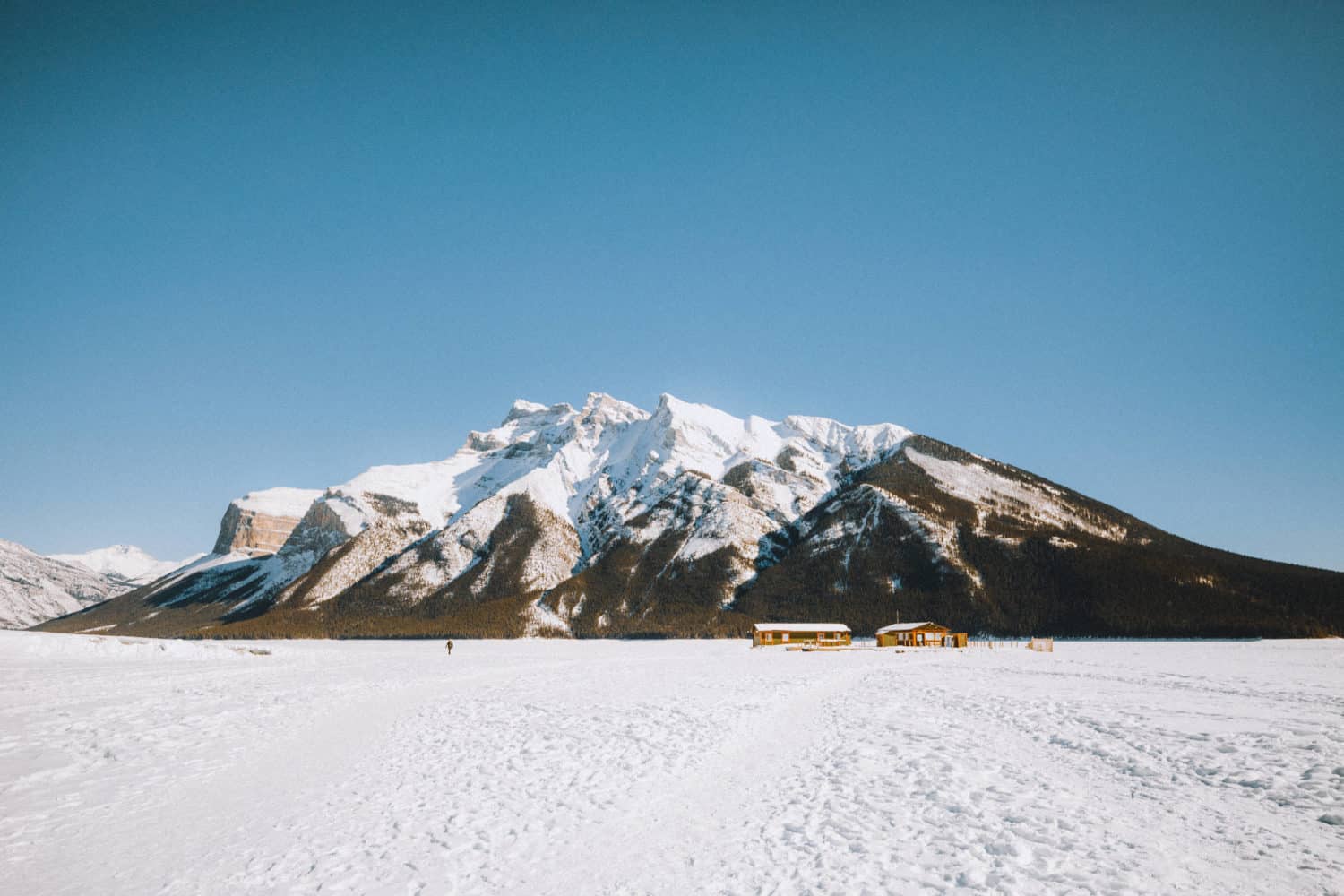 Lake Minnewanka Frozen Boat House - TheMandagies.com