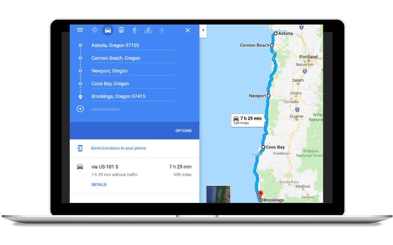 Oregon Coast Mileage Chart