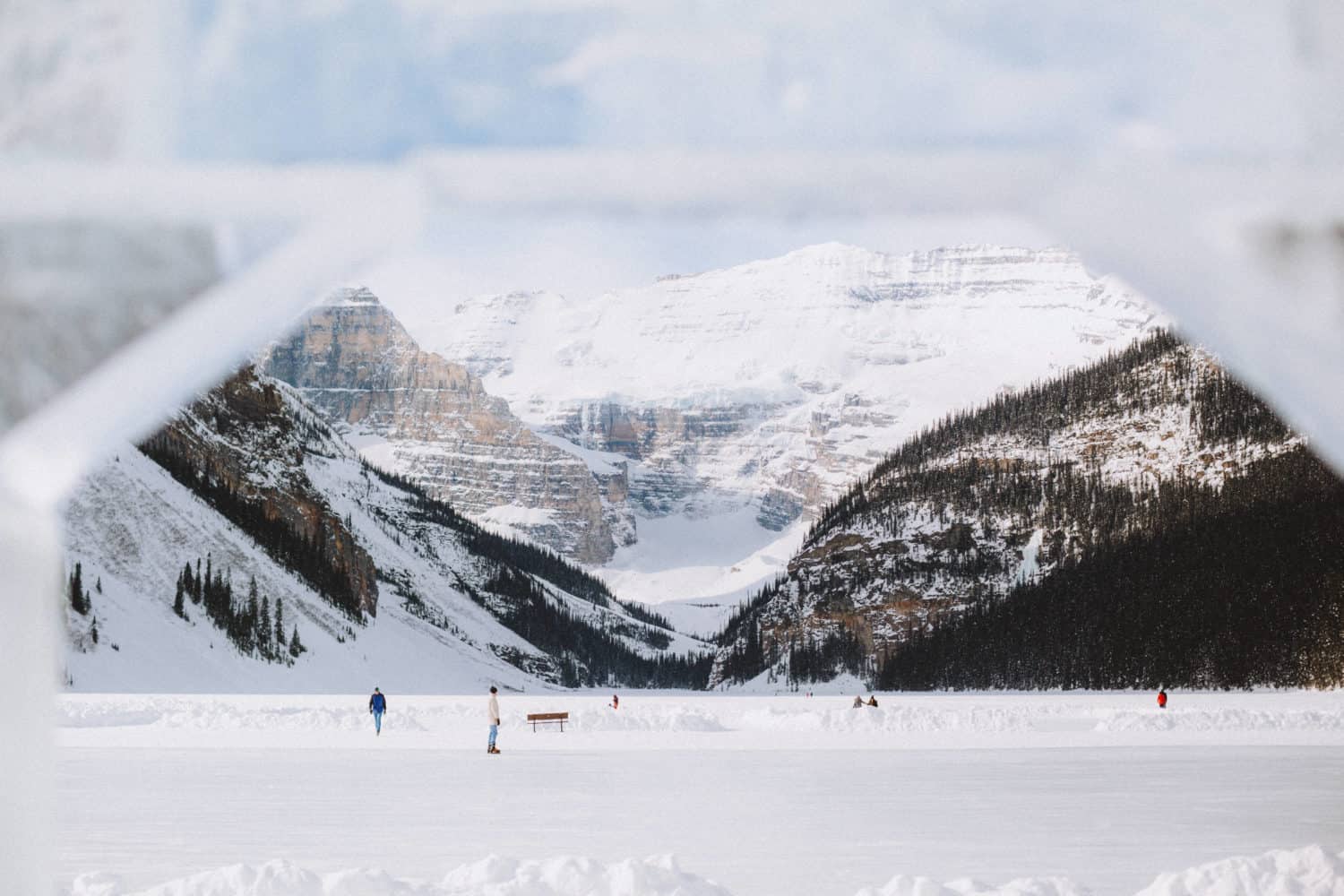 View of Ice Skating on Lake Louise - TheMandagies.com