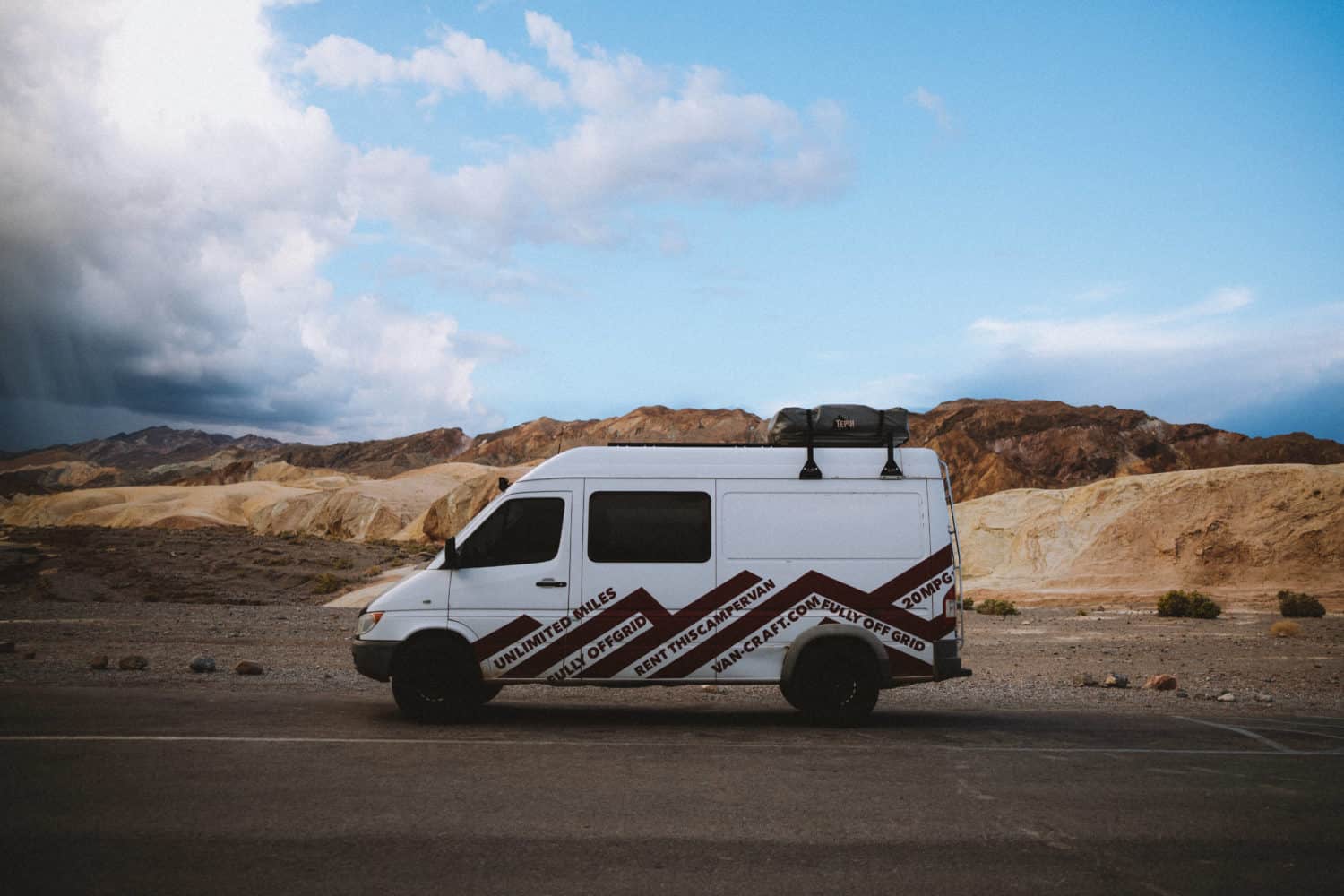 Camping in Death Valley - sprinter van 