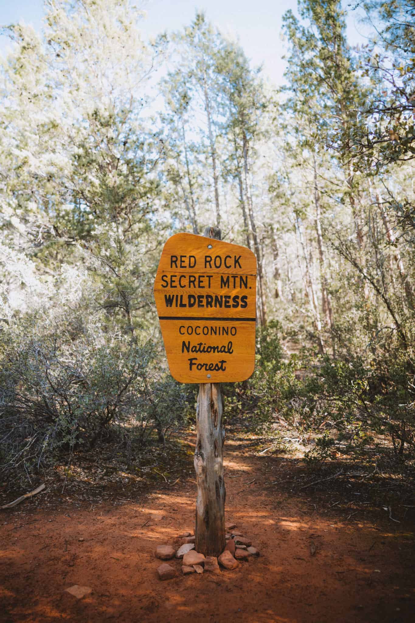 Red Rock Secret Mountain Wilderness Sign