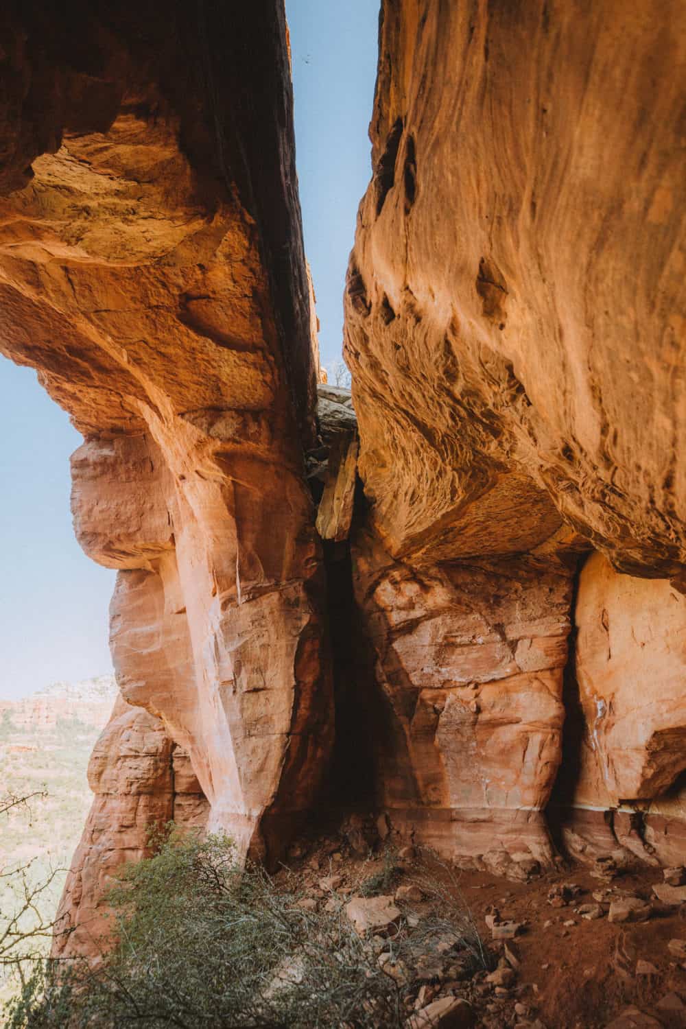 Brin's Mesa cave from inside (Sedona, Arizona)