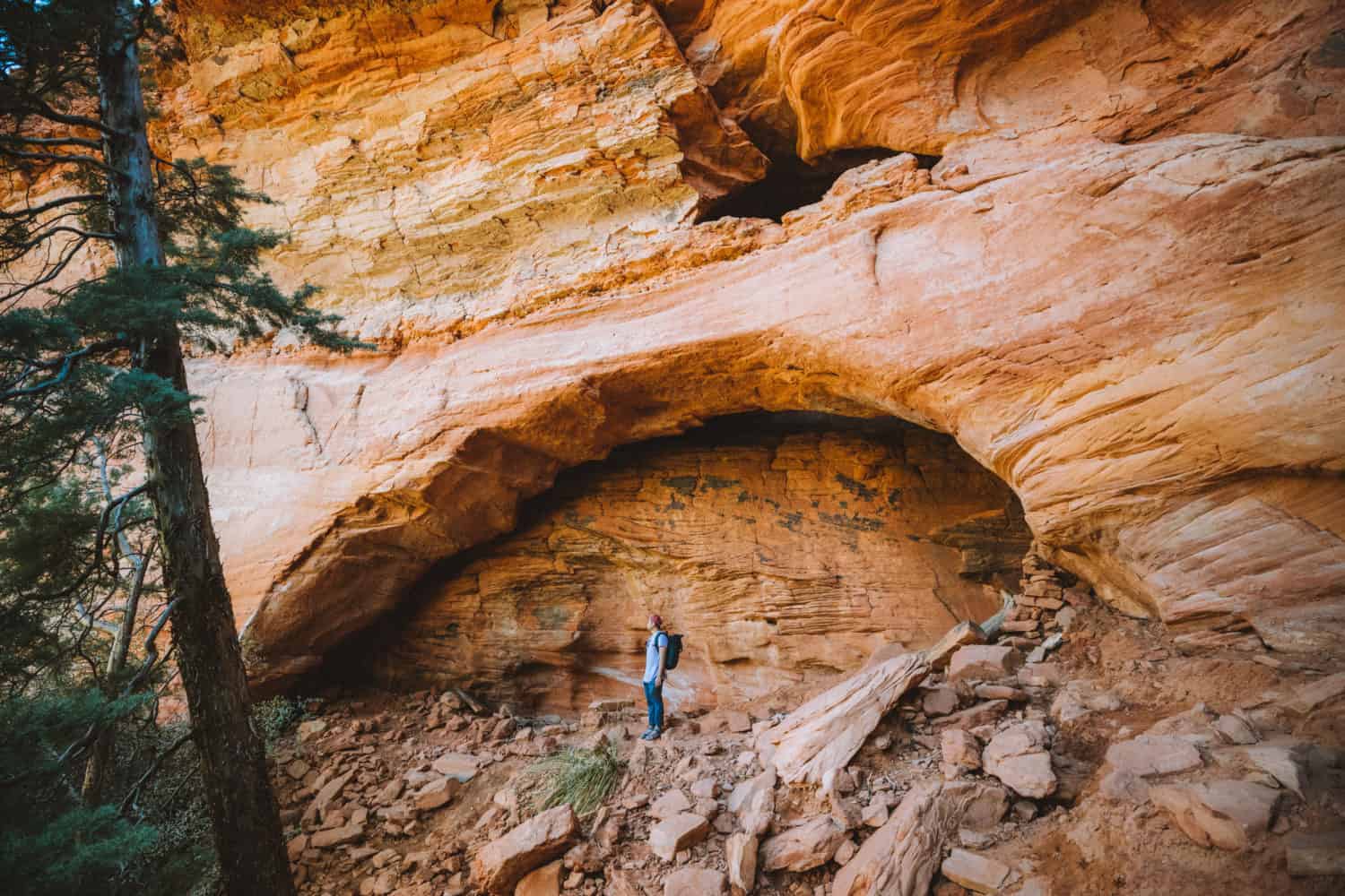 Berty standing in Soldiers Pass Cave