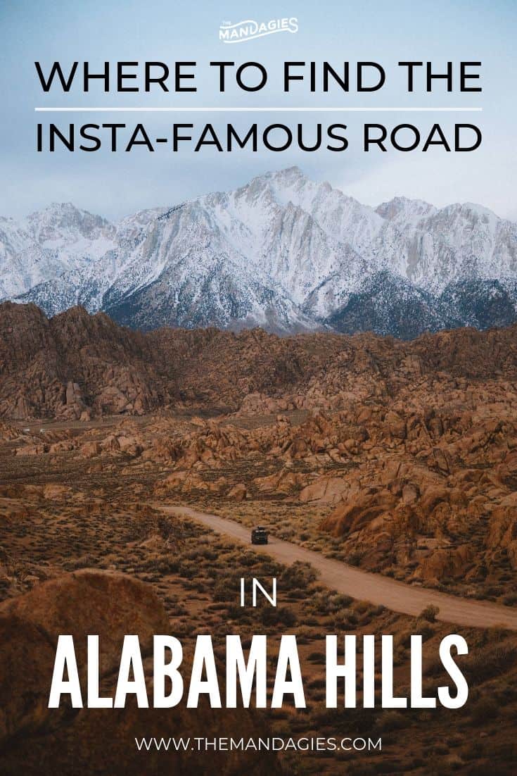 Looking for that famous road in Alabama Hills, California? We're spilling the beans on Movie Road, exactly where it is, and what you can expect in this part of Southern California! #california #roadtrip #southwestUSA #sierramountains #hiking #movieroad #ravel #desert #photography #sunrise #westernmovies #USA